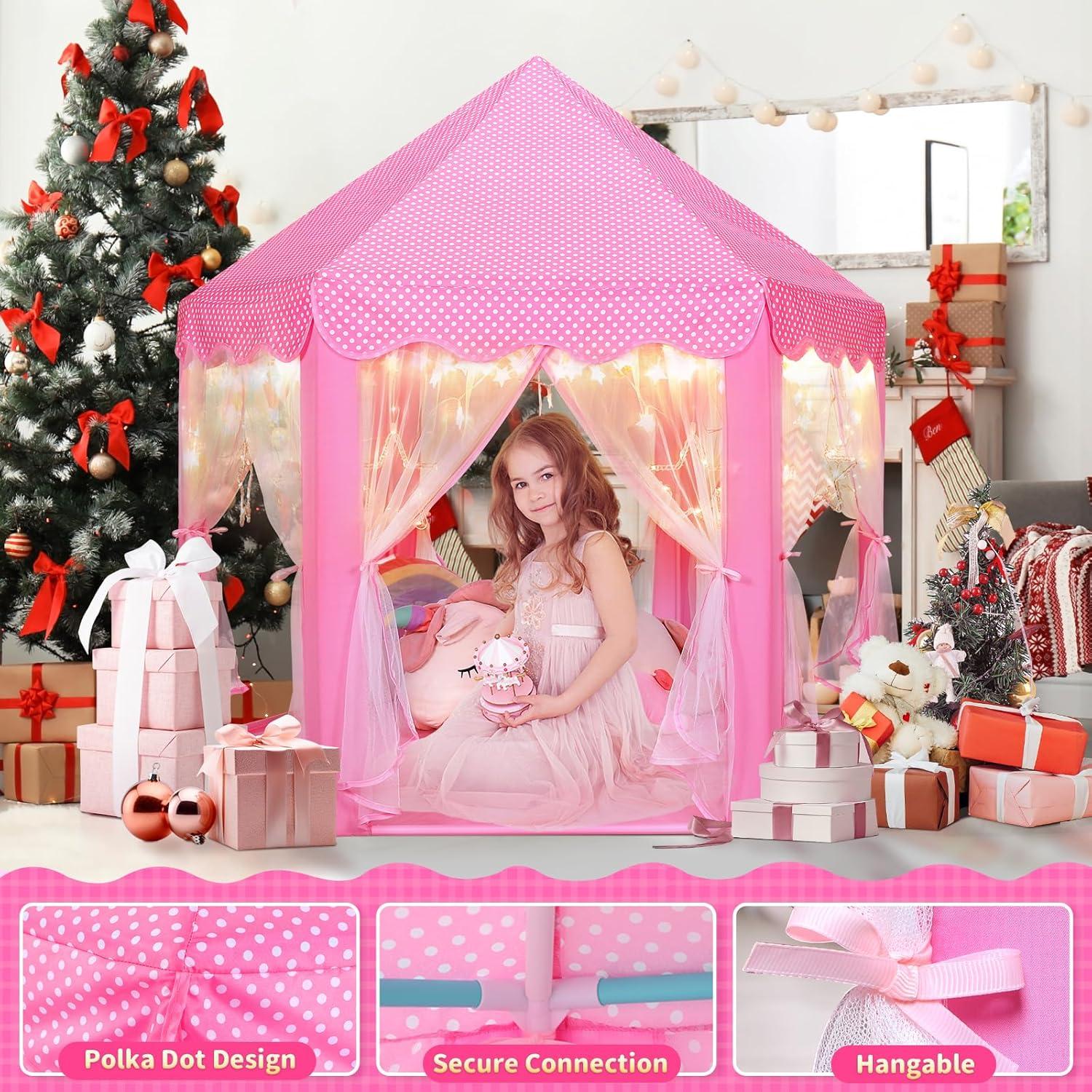 Tienda de Juego Castillo Princesa Monobeach - Rosa 140x135 cm