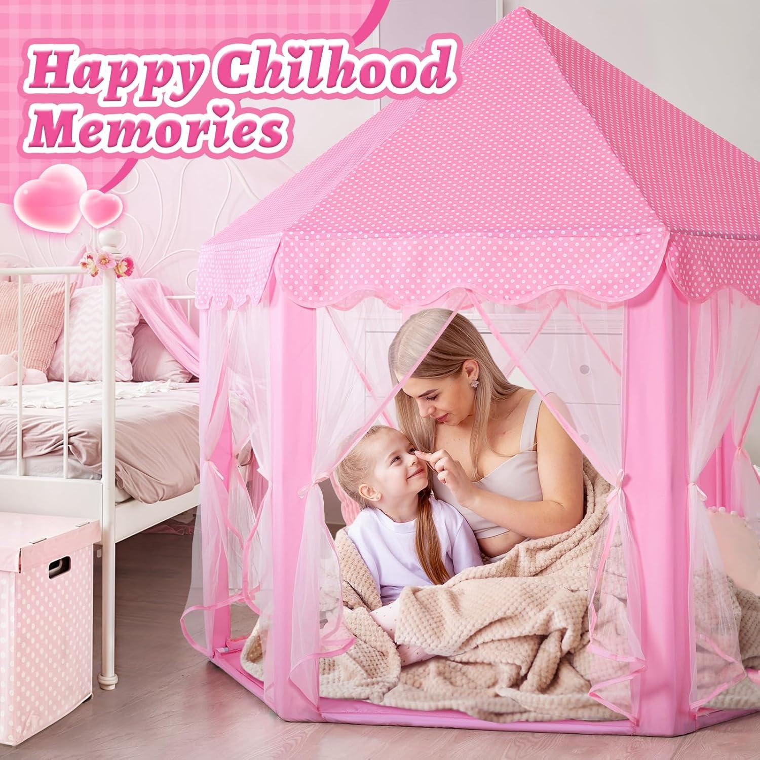 Tienda de Juego Castillo Princesa Monobeach - Rosa 140x135 cm