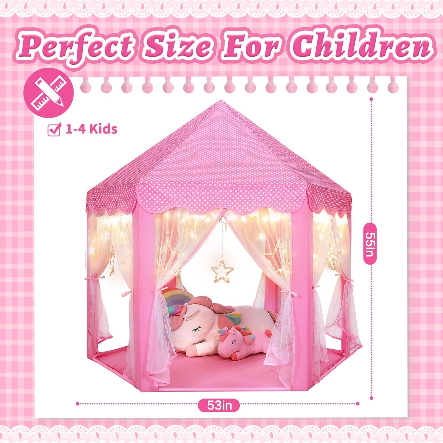 Tienda de Juego Castillo Princesa Monobeach - Rosa 140x135 cm
