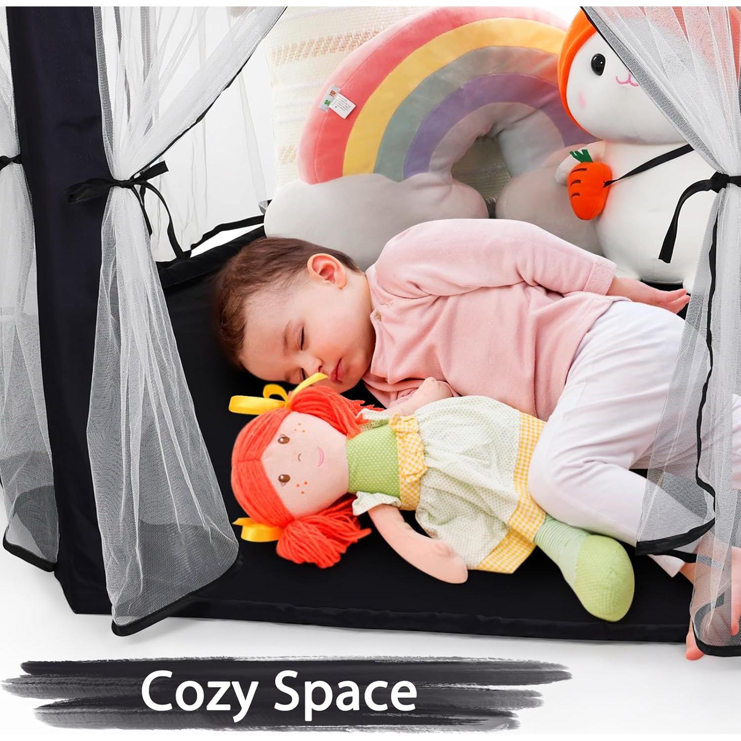 Tienda de Princesa Monobeach Negra con Luces 139,7 cm