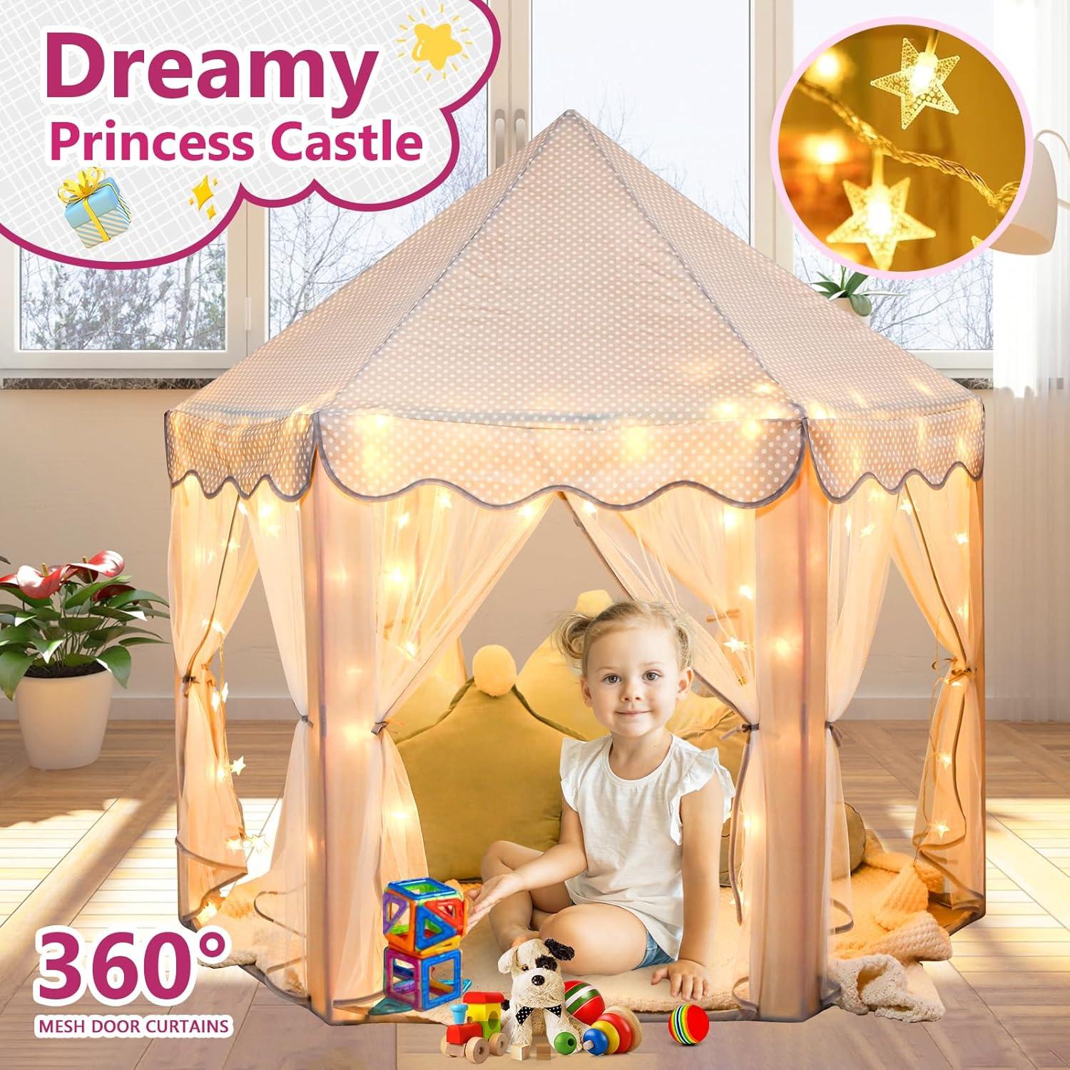 Tienda de Princesa Monobeach 140x135 cm con Luces Estrelladas