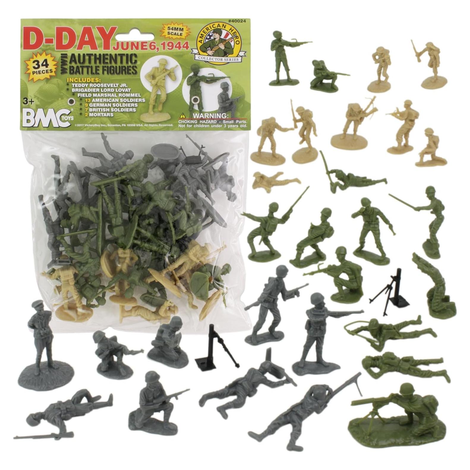 Set de Soldados de Plástico BMC WW2 Día D - 34 Figuras