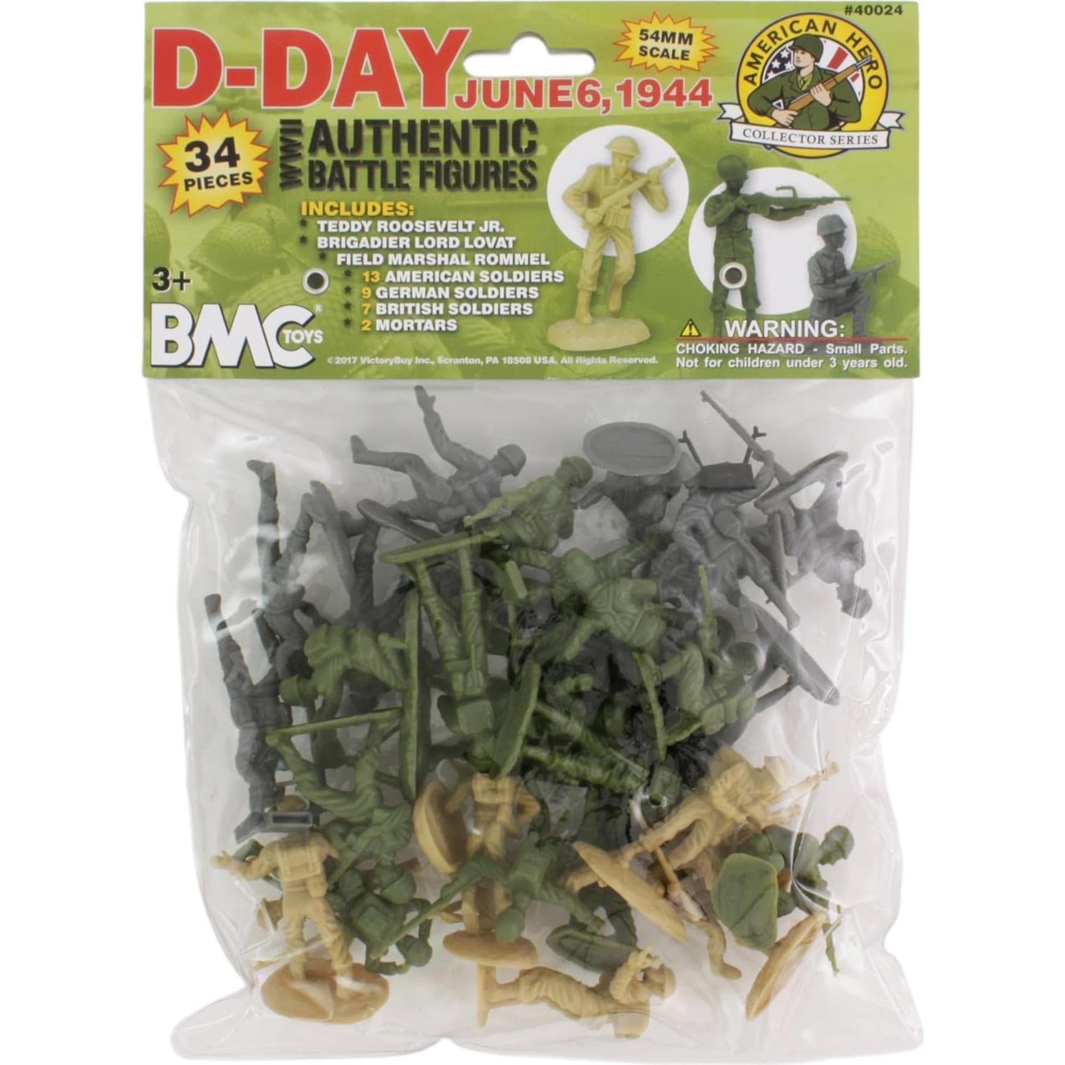 Set de Soldados de Plástico BMC WW2 Día D - 34 Figuras