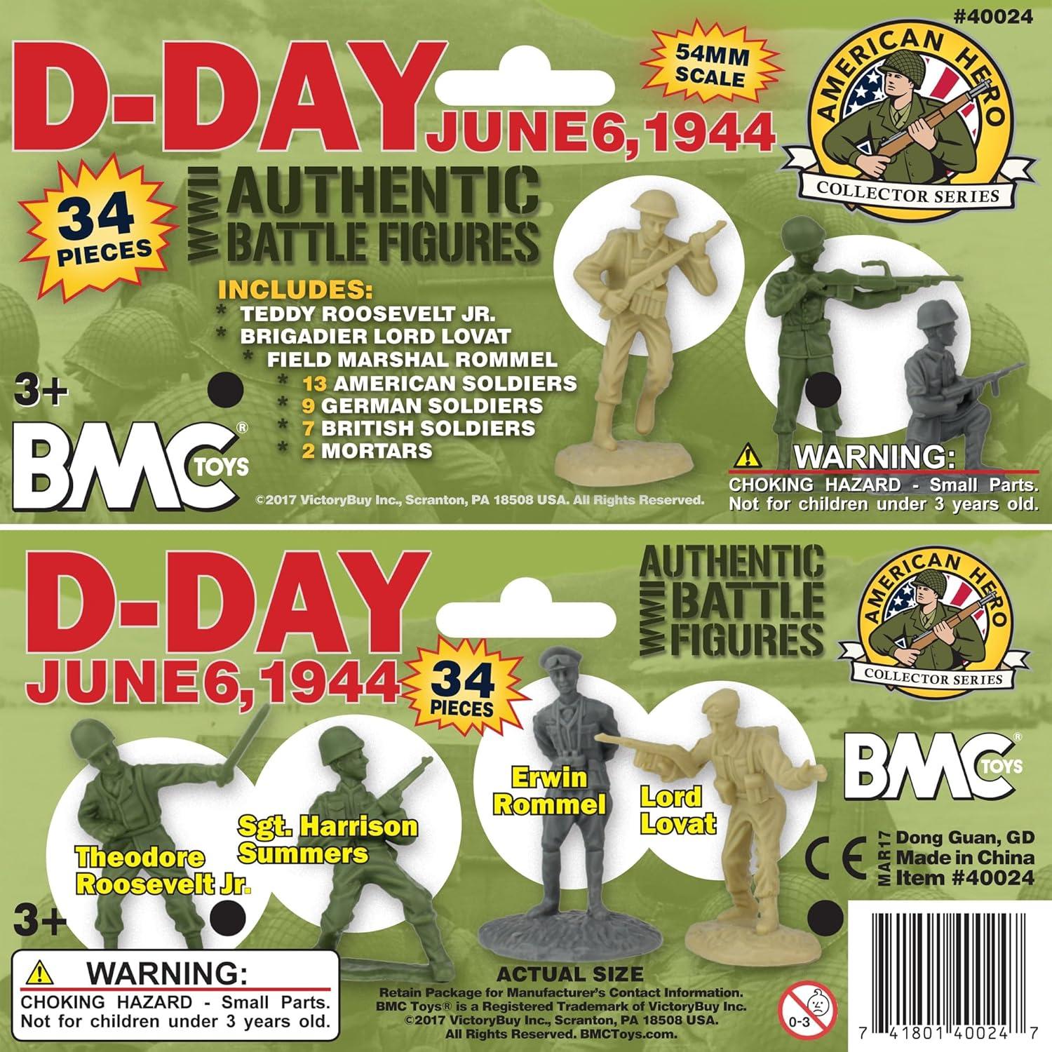 Set de Soldados de Plástico BMC WW2 Día D - 34 Figuras