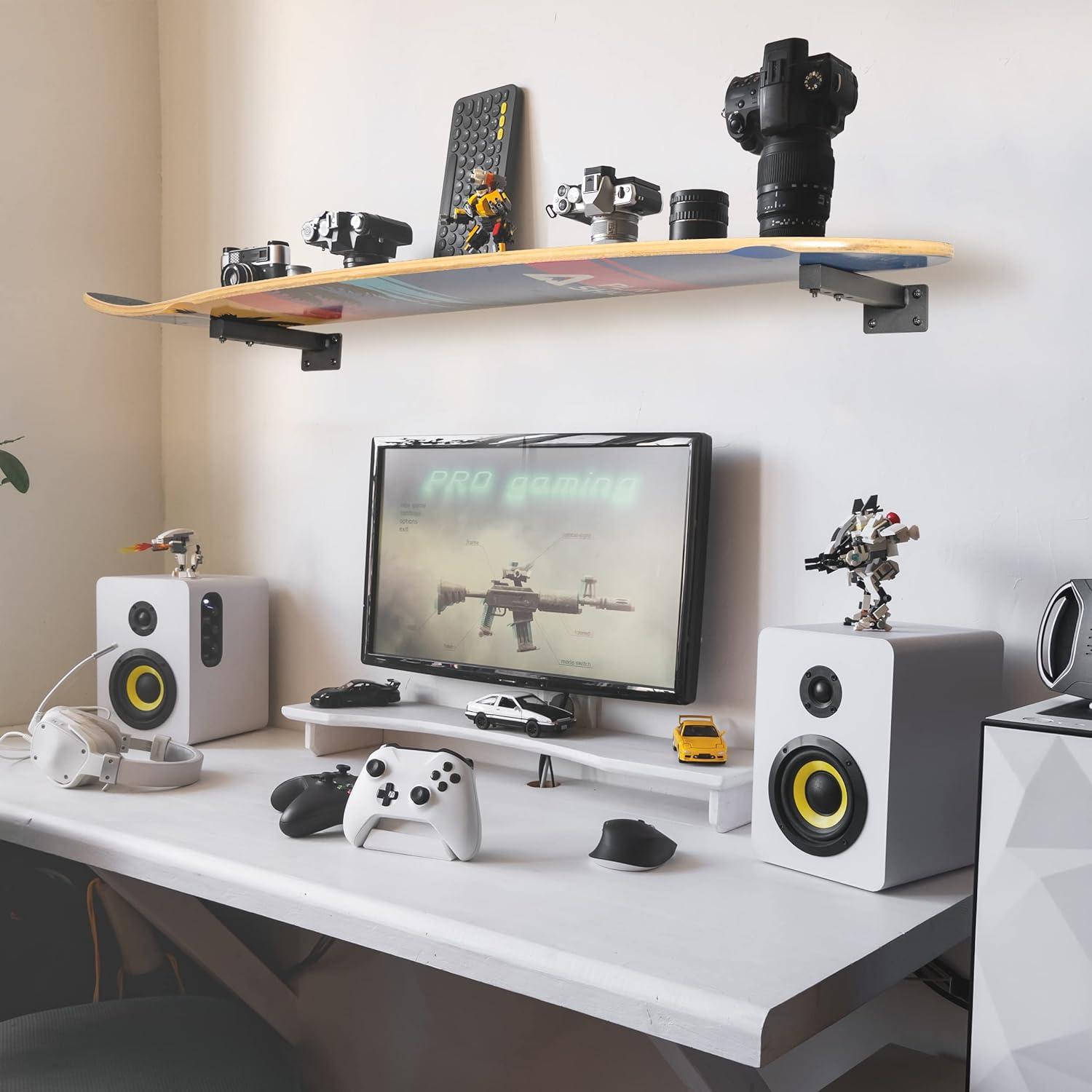 Soporte de Pared para Skateboard MIUONO 4 Estantes Flotantes