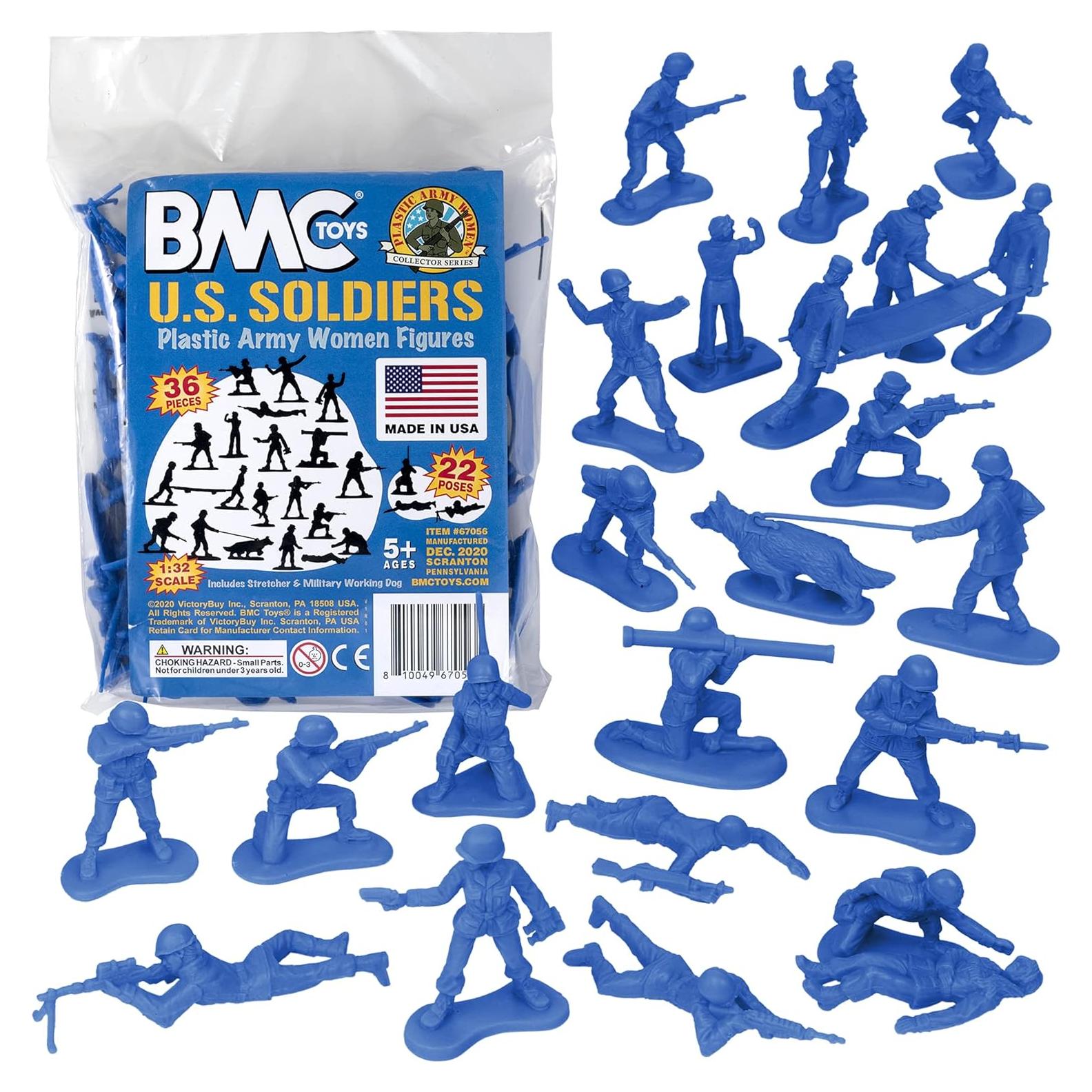 Figuras Soldado Femenino BMC - 36 Piezas Azul 1:32