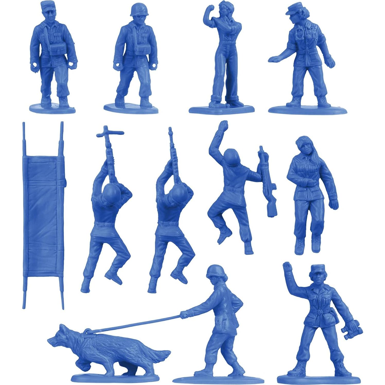 Figuras Soldado Femenino BMC - 36 Piezas Azul 1:32