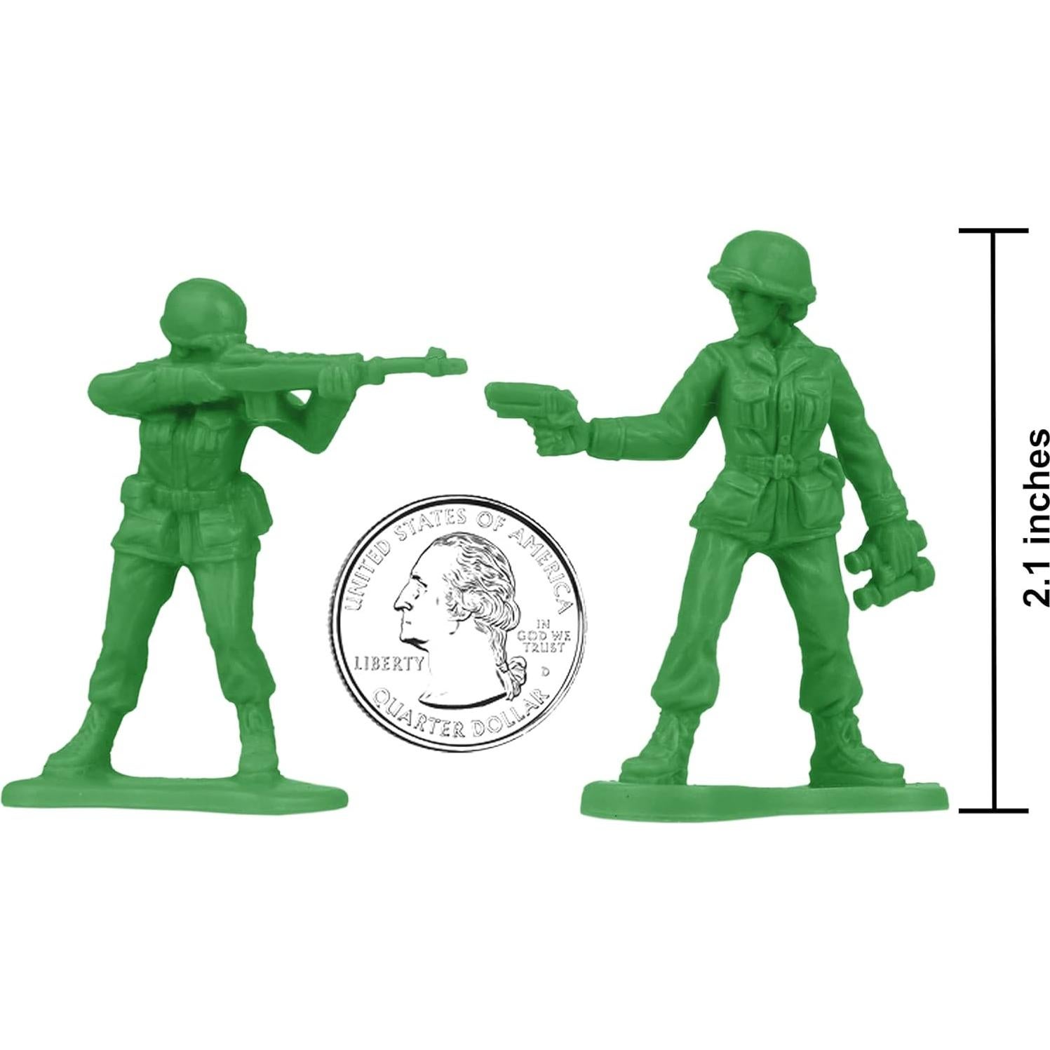 Figuras Soldado Femenino BMC - 36 Piezas Verde 5,08 cm