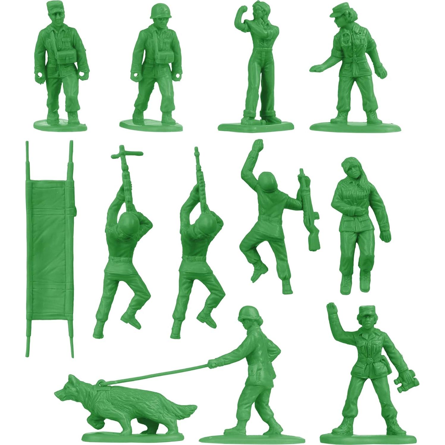 Figuras Soldado Femenino BMC - 36 Piezas Verde 5,08 cm