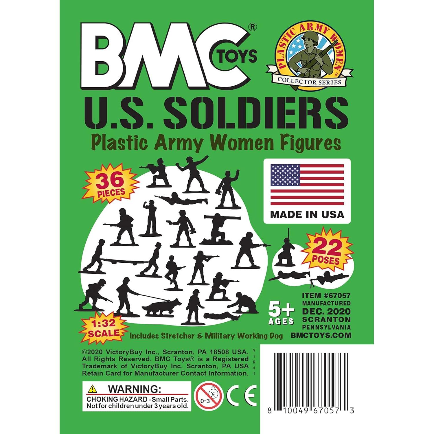Figuras Soldado Femenino BMC - 36 Piezas Verde 5,08 cm