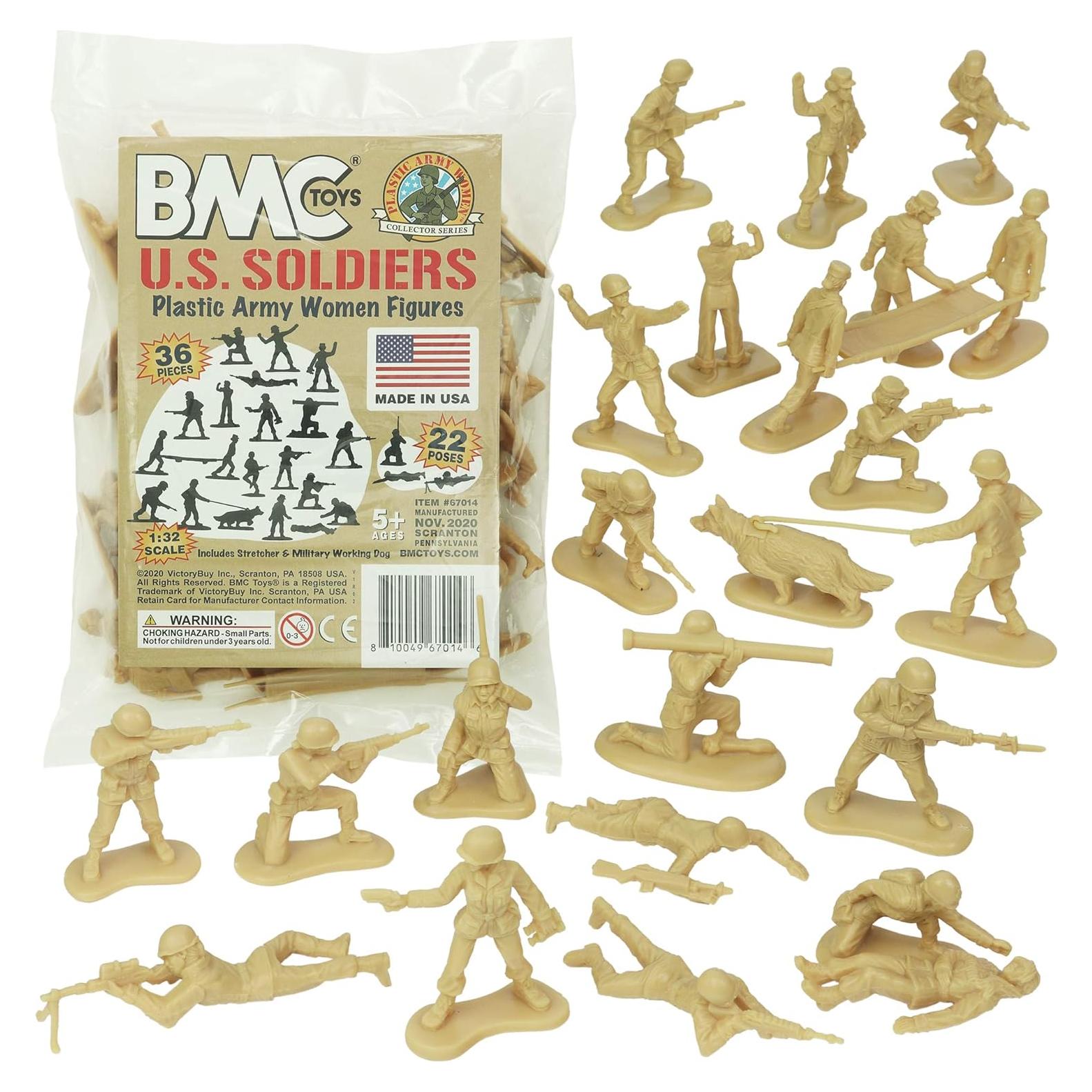 Figuras Soldado Femenino BMC - 36 Piezas Beige 5,08 cm