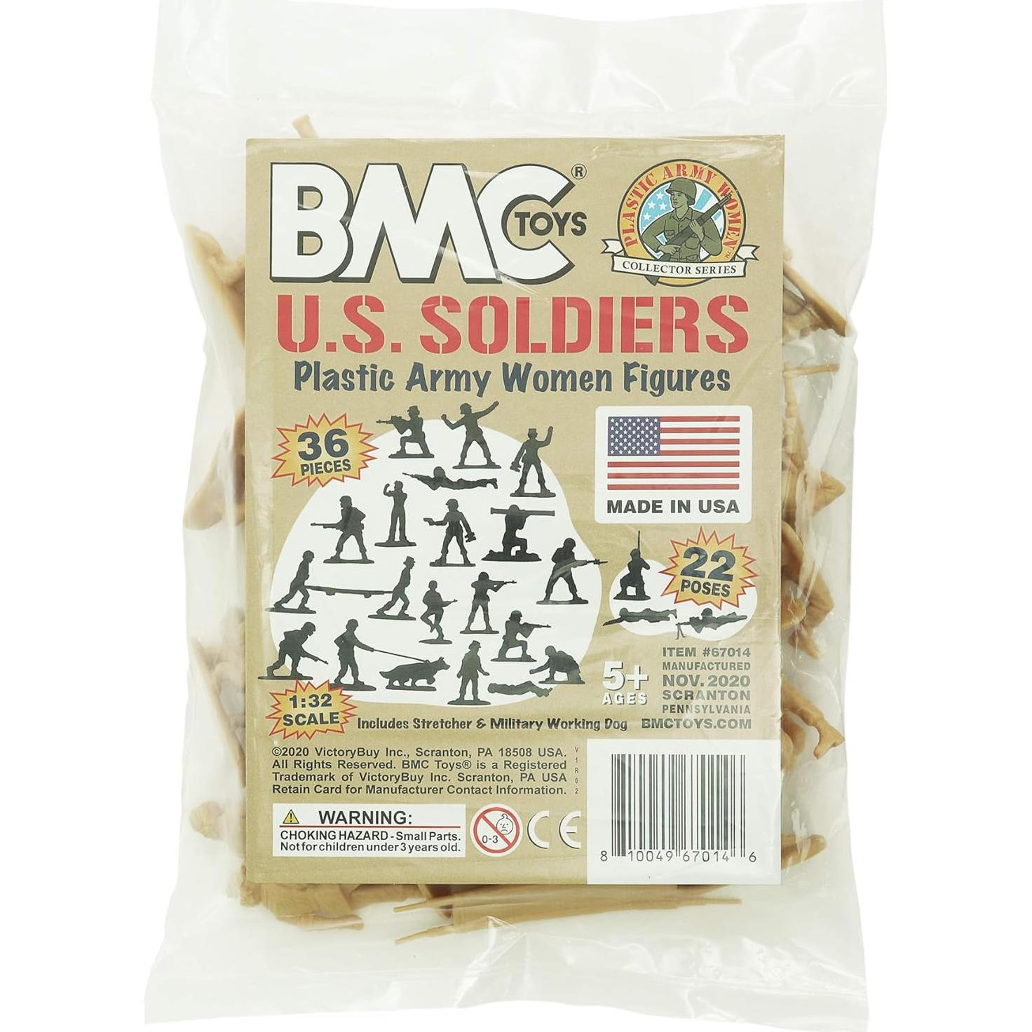 Figuras Soldado Femenino BMC - 36 Piezas Beige 5,08 cm