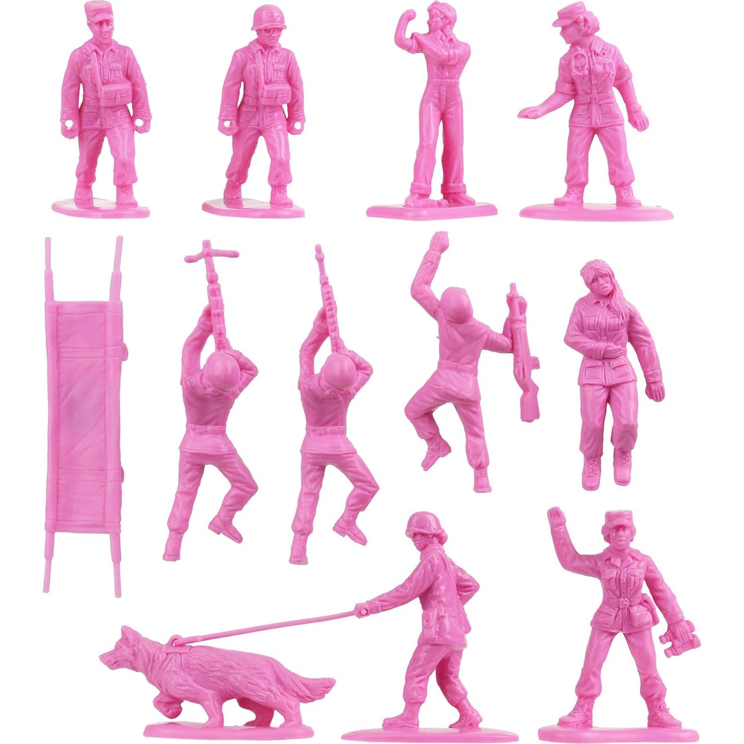 Figuras de Soldados Femeninos BMC - 36 Piezas Rosa