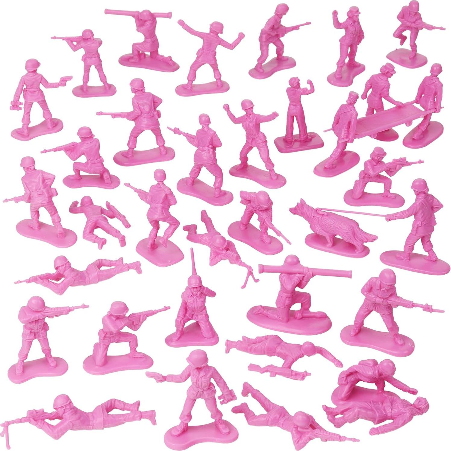 Figuras de Soldados Femeninos BMC - 36 Piezas Rosa