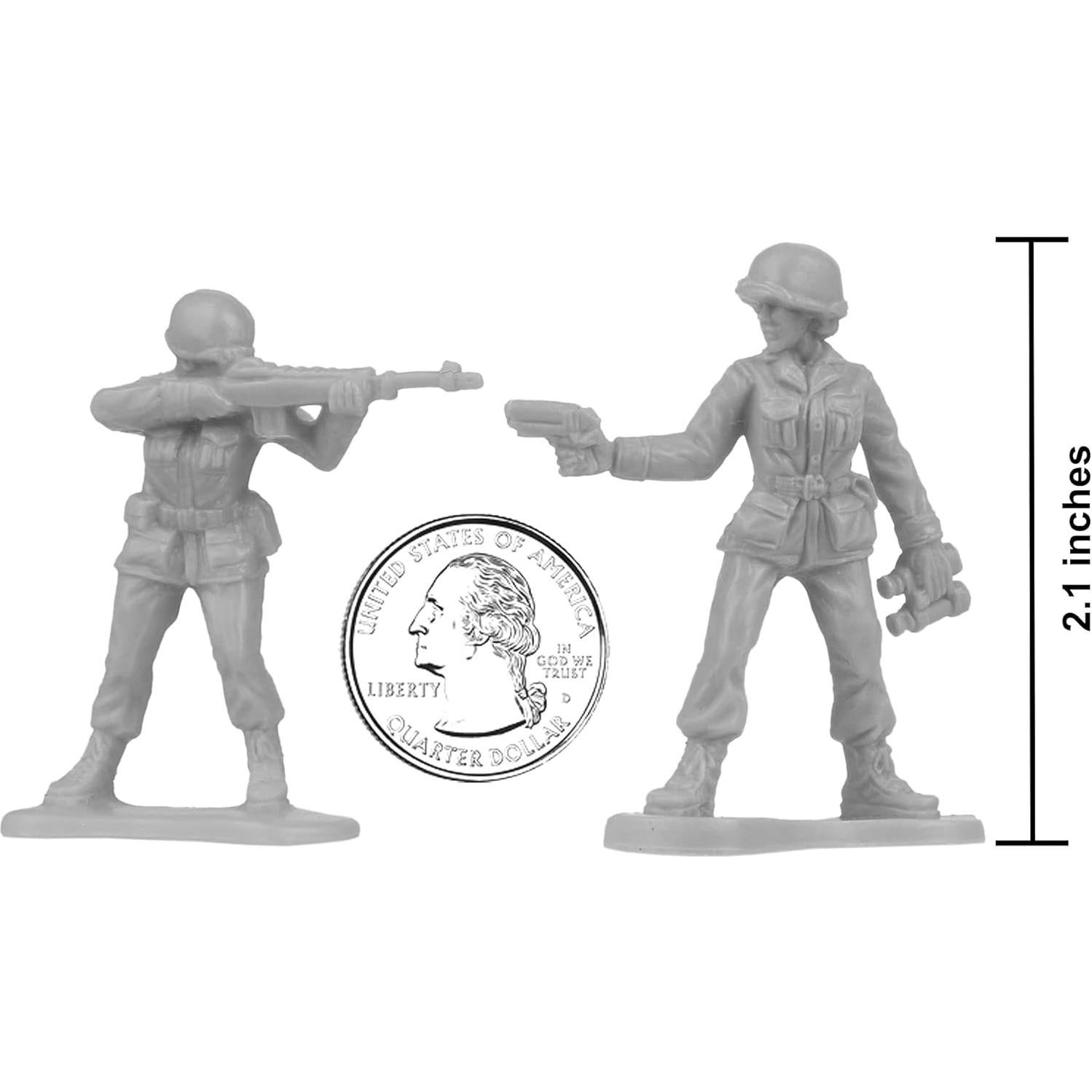 Figuras de Soldados Femeninos BMC - 36 Piezas Grises