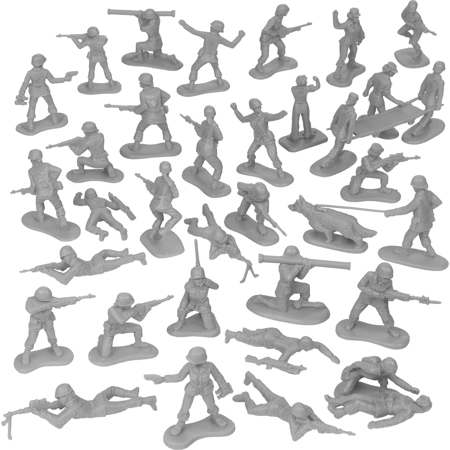 Figuras de Soldados Femeninos BMC - 36 Piezas Grises