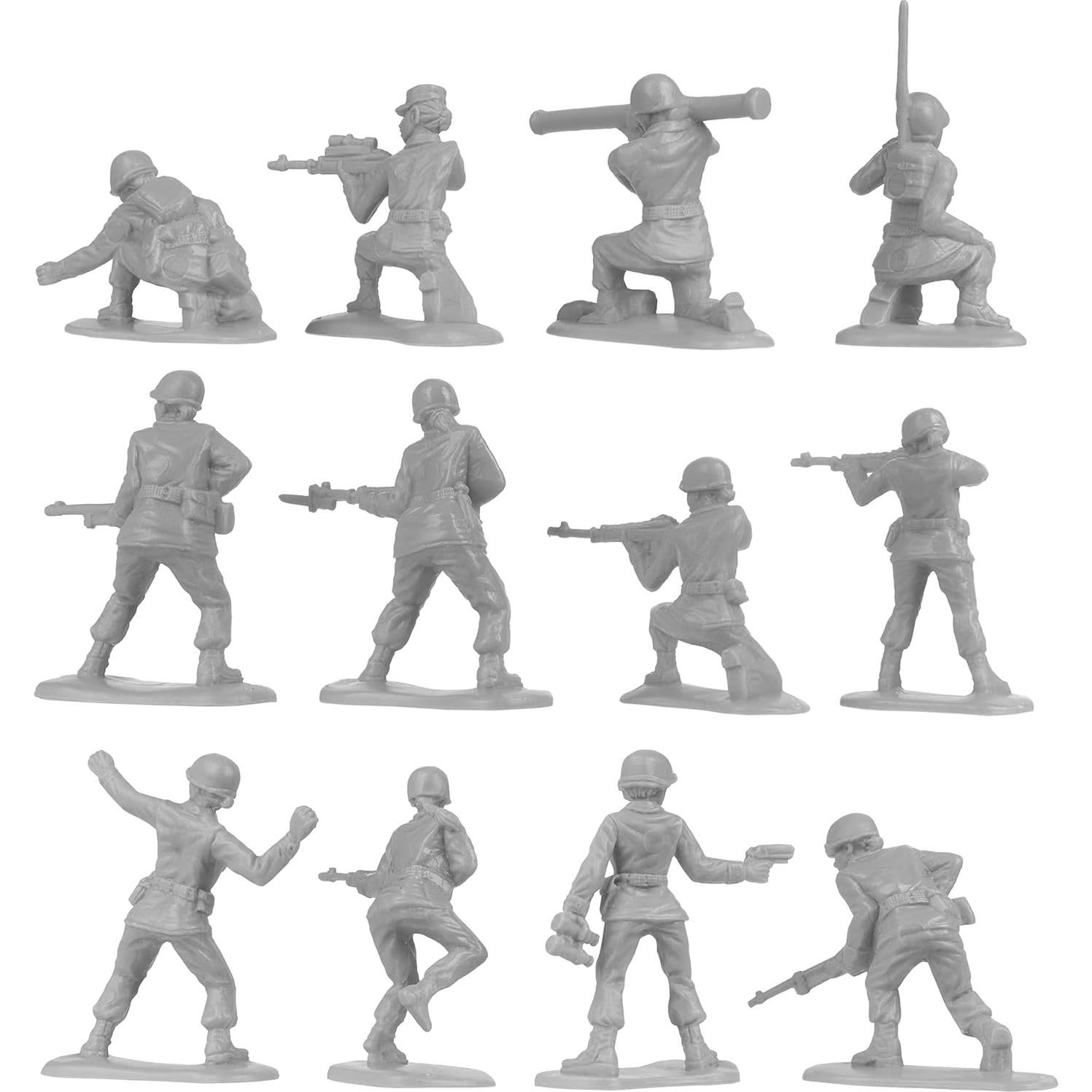Figuras de Soldados Femeninos BMC - 36 Piezas Grises