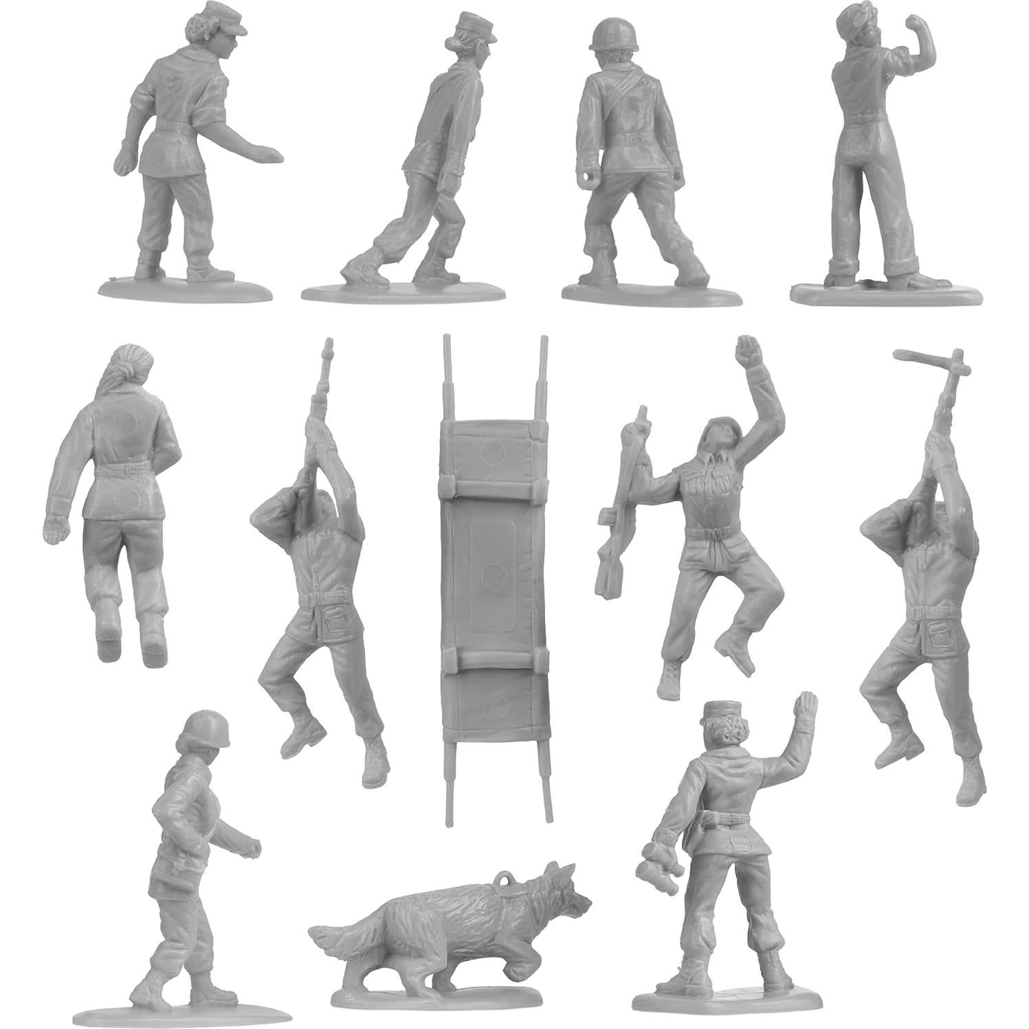 Figuras de Soldados Femeninos BMC - 36 Piezas Grises