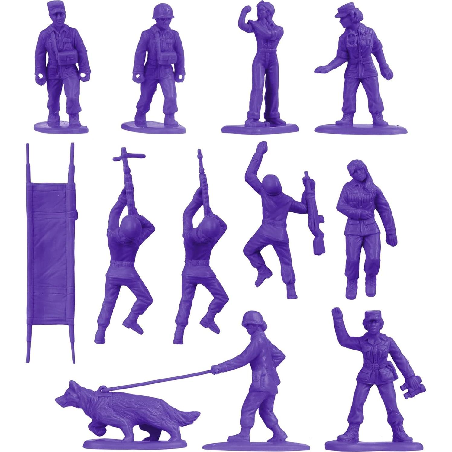 Figuras Soldado Femenino BMC - 36 Piezas Púrpura