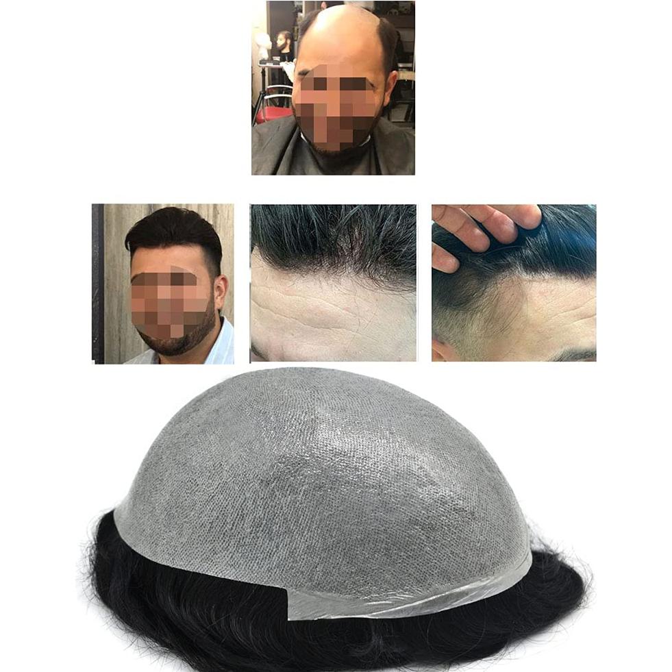 Peluca Masculina LHC 8x10 Piel Fina 100% Cabello Humano