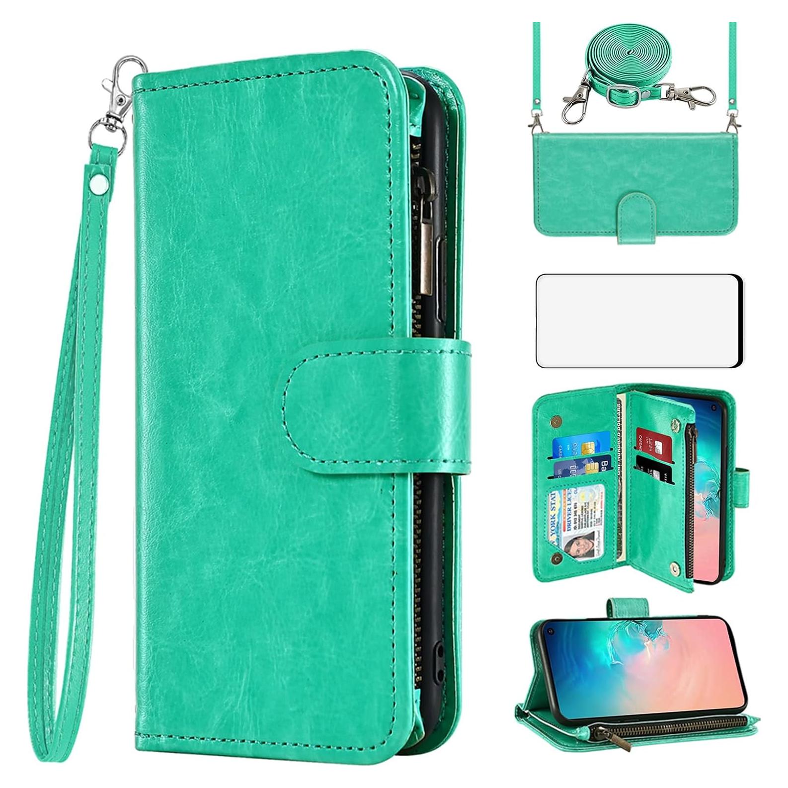 Funda Asuwish para Samsung Galaxy S10e con Cartera Verde
