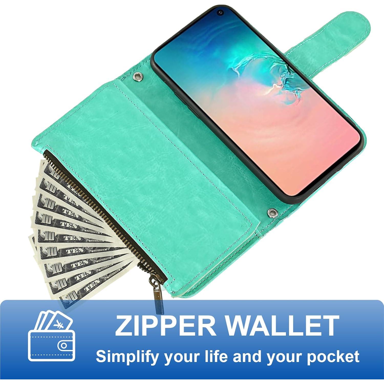 Funda Asuwish para Samsung Galaxy S10e con Cartera Verde