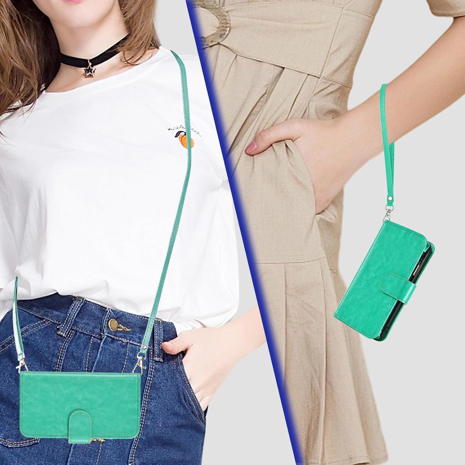 Funda Asuwish para Samsung Galaxy S10e con Cartera Verde