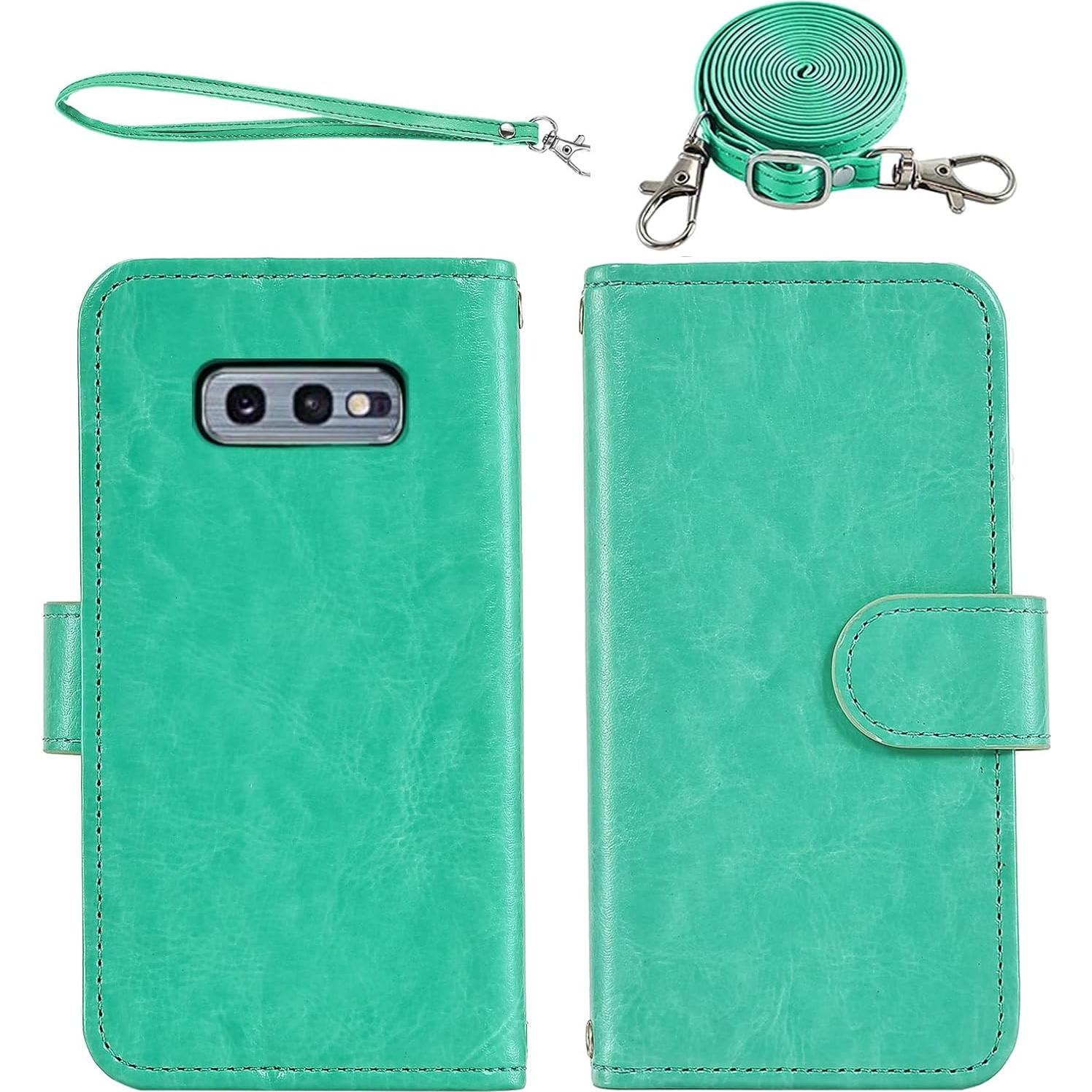 Funda Asuwish para Samsung Galaxy S10e con Cartera Verde