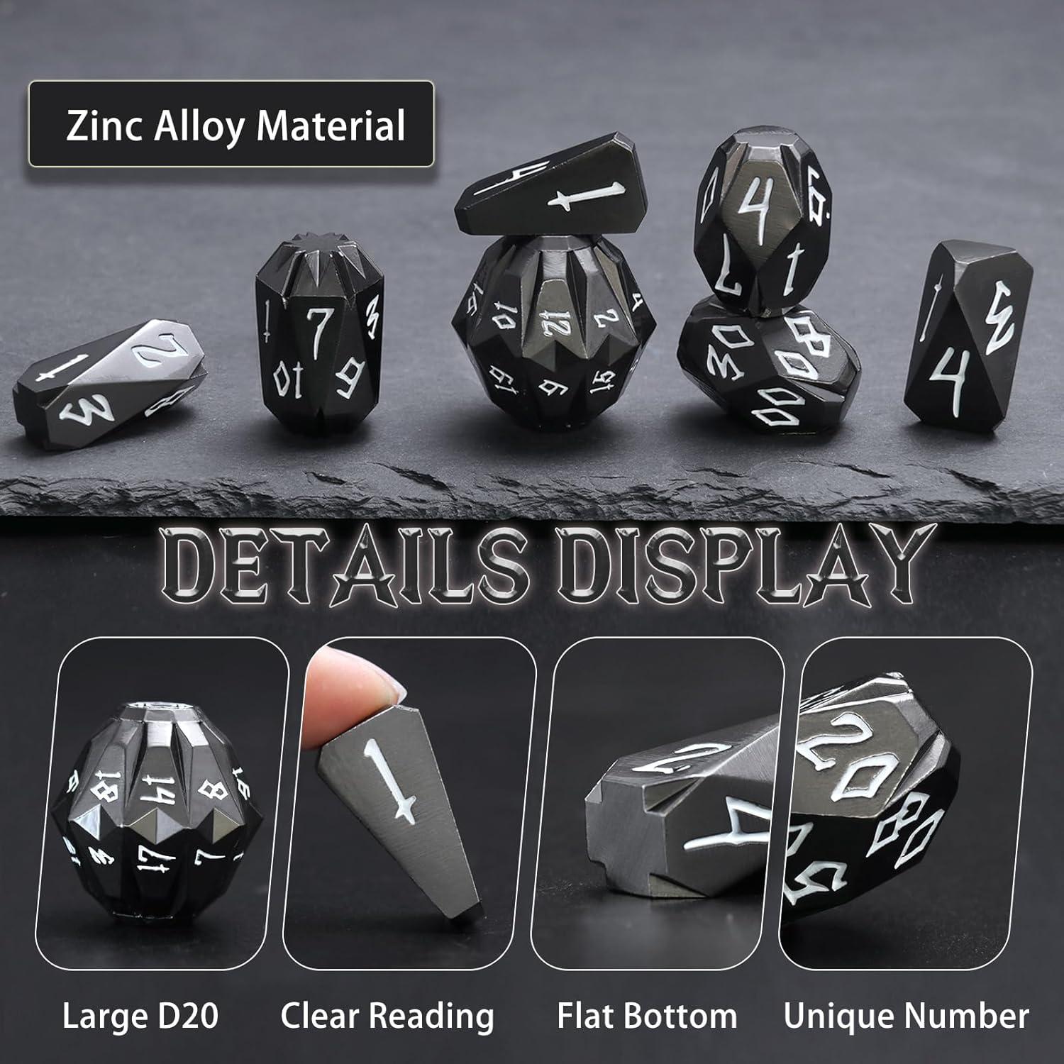 Juego de Dados de Metal DND FONVGOGO Stonehenge 7 Piezas