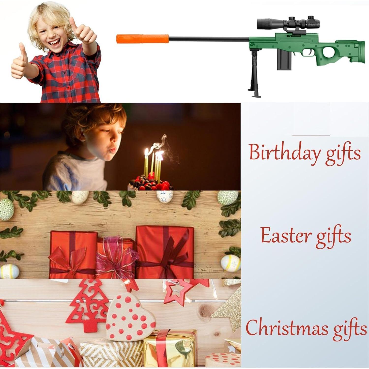 Rifle de Juguete Sniper Kyliandi con Mira y Balas Blandas 76 cm