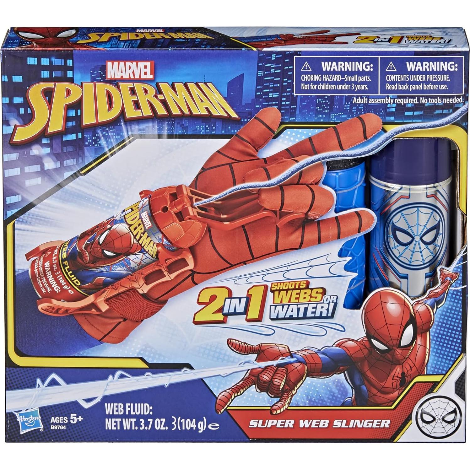 Marvel Spider-Man Super Web Slinger, 2-In-1 Shoots Webs or Water, Web Shooter Toy, Role-Play Toys, 5 Year Old Boys and Girls and Up (Amazon Exclusive)
