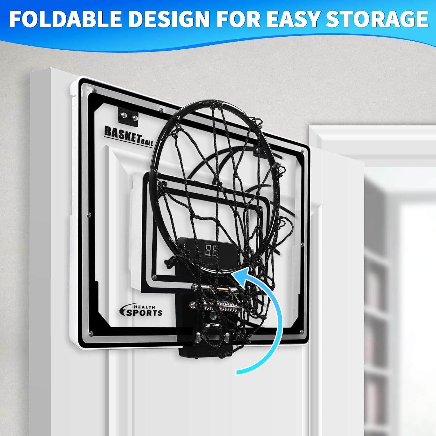 AOKESI Mini Hoop Baloncesto LED Plegable 30,48 cm Interior