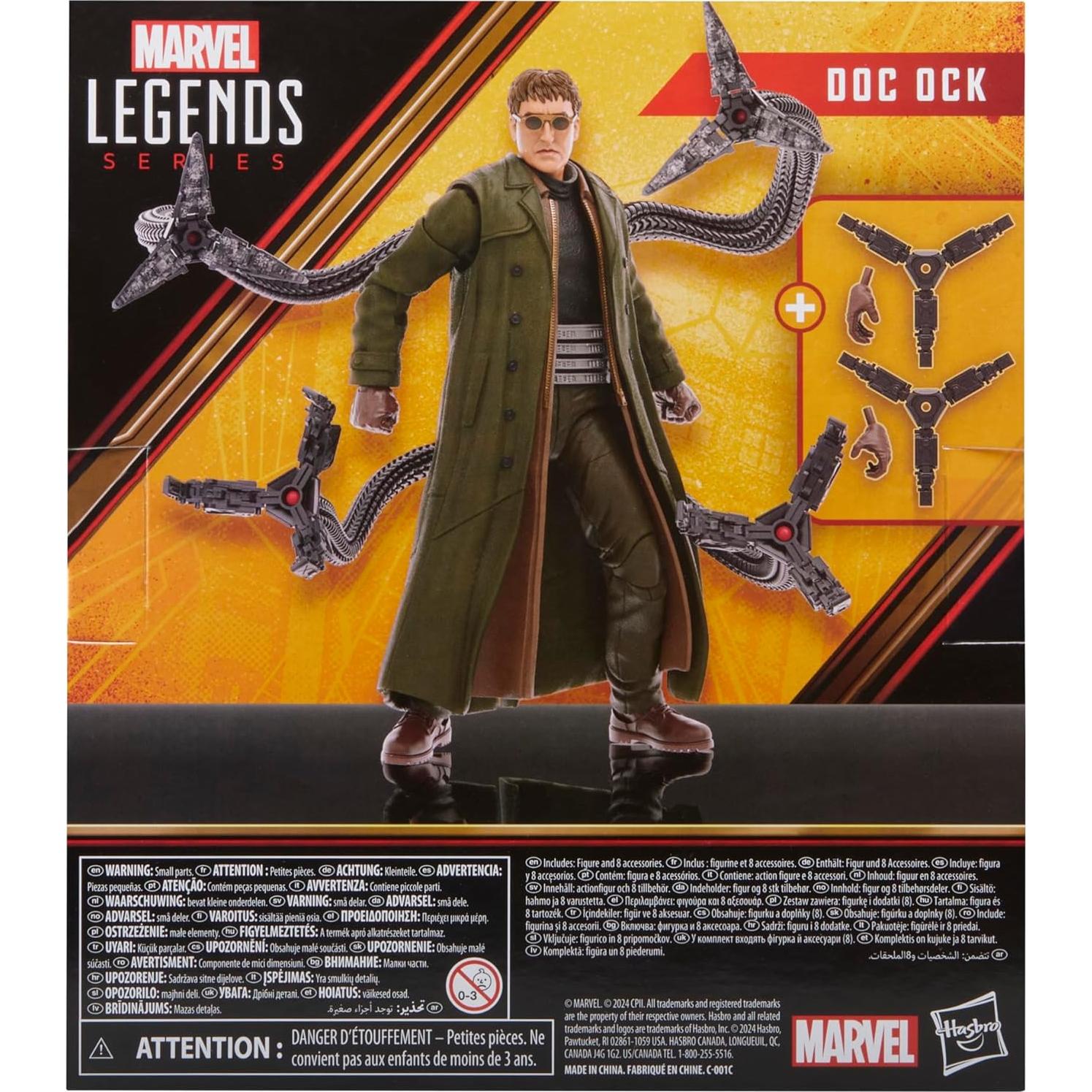 Marvel Legends Series Doc Ock, Spider-Man: No Way Home Collectible, Deluxe 6-Inch Action Figure, 4 Accessories, Ages 4 and Up