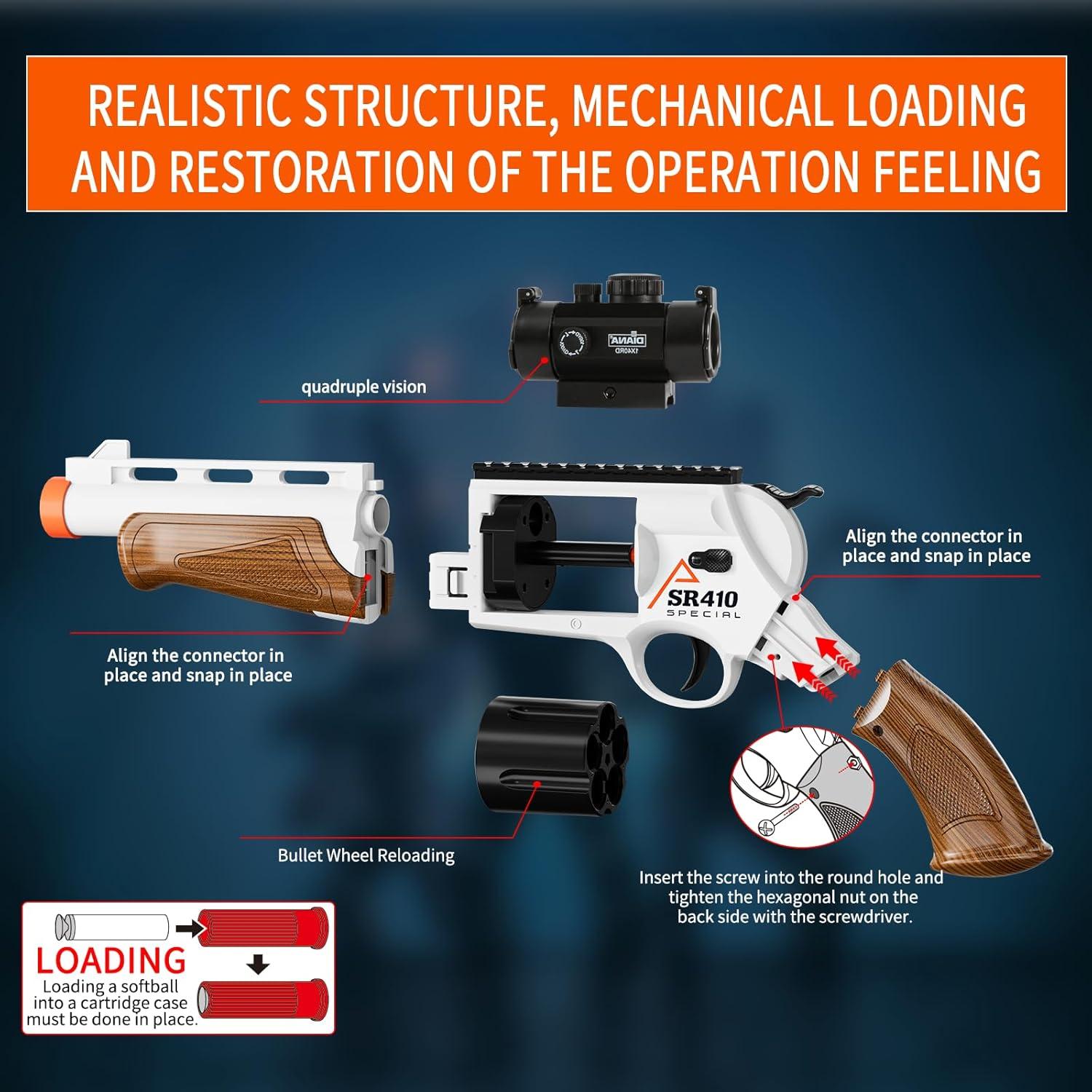 Pistola Blaster de Espuma DWMTGS para Niños 8 Años en Adelante