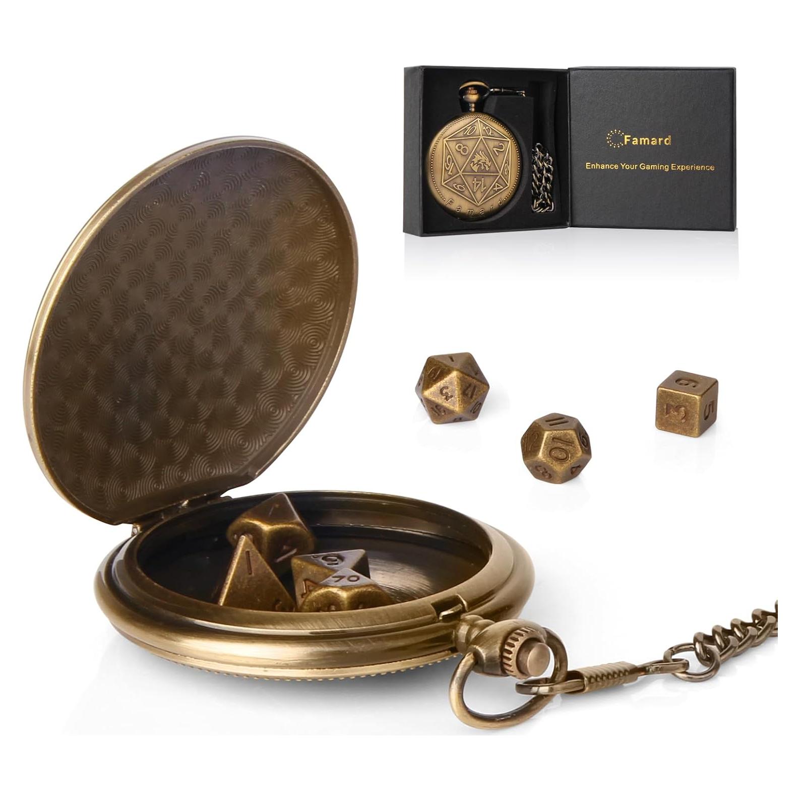 Juego de Dados DND 10mm Famard con Estuche Vintage