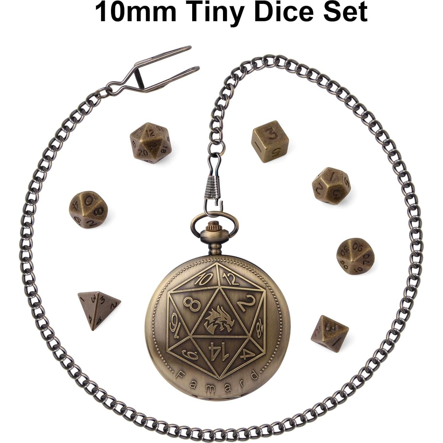 Juego de Dados DND 10mm Famard con Estuche Vintage