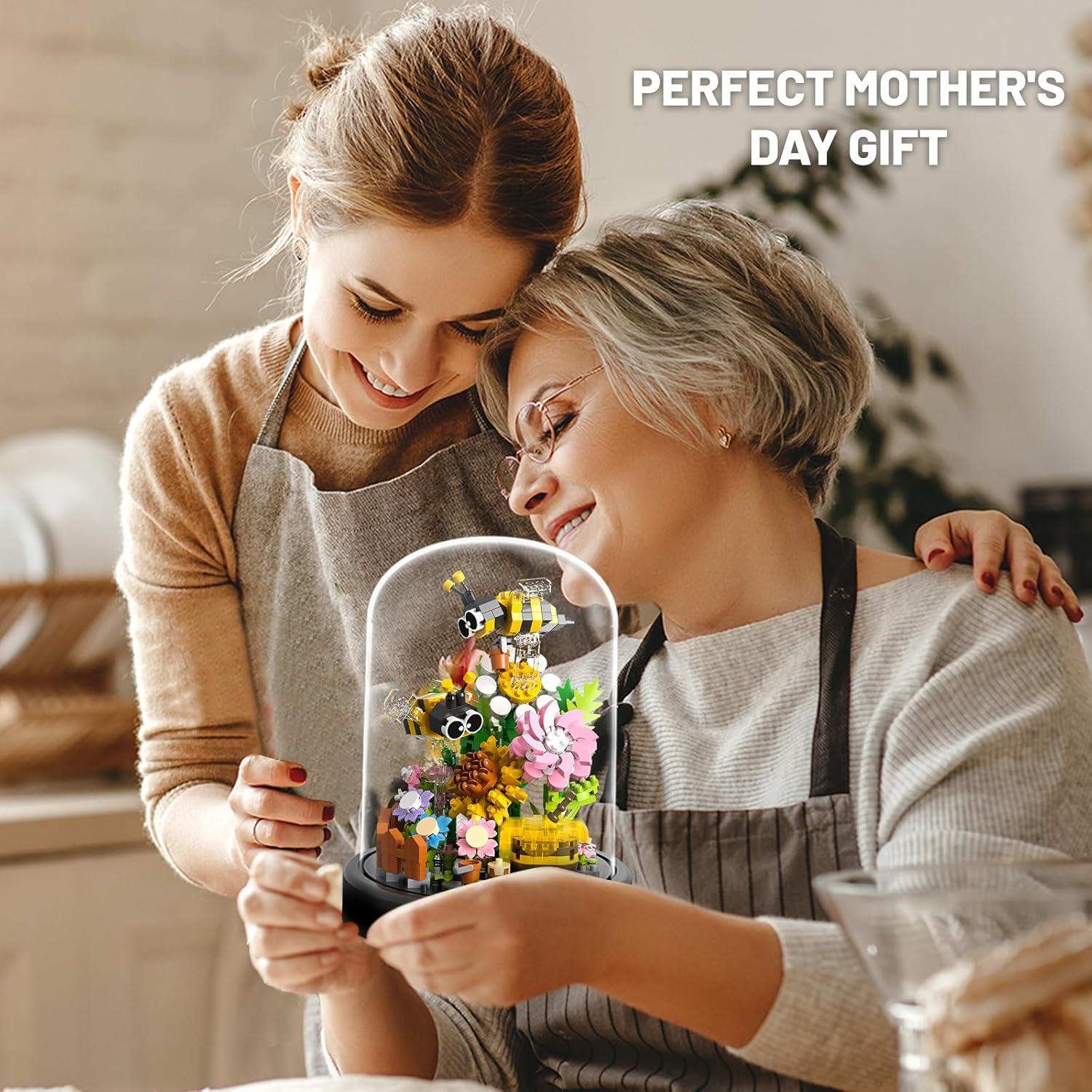 QLT Conjunto de Mini Bloques de Construcción Flores Abeja 588 Piezas