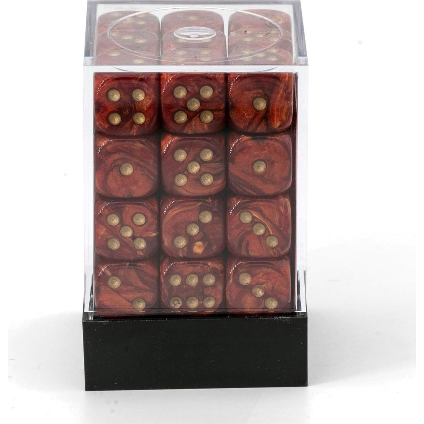 Juego de Dados D6 Chessex 36 Piezas Escarabajo Escarlata