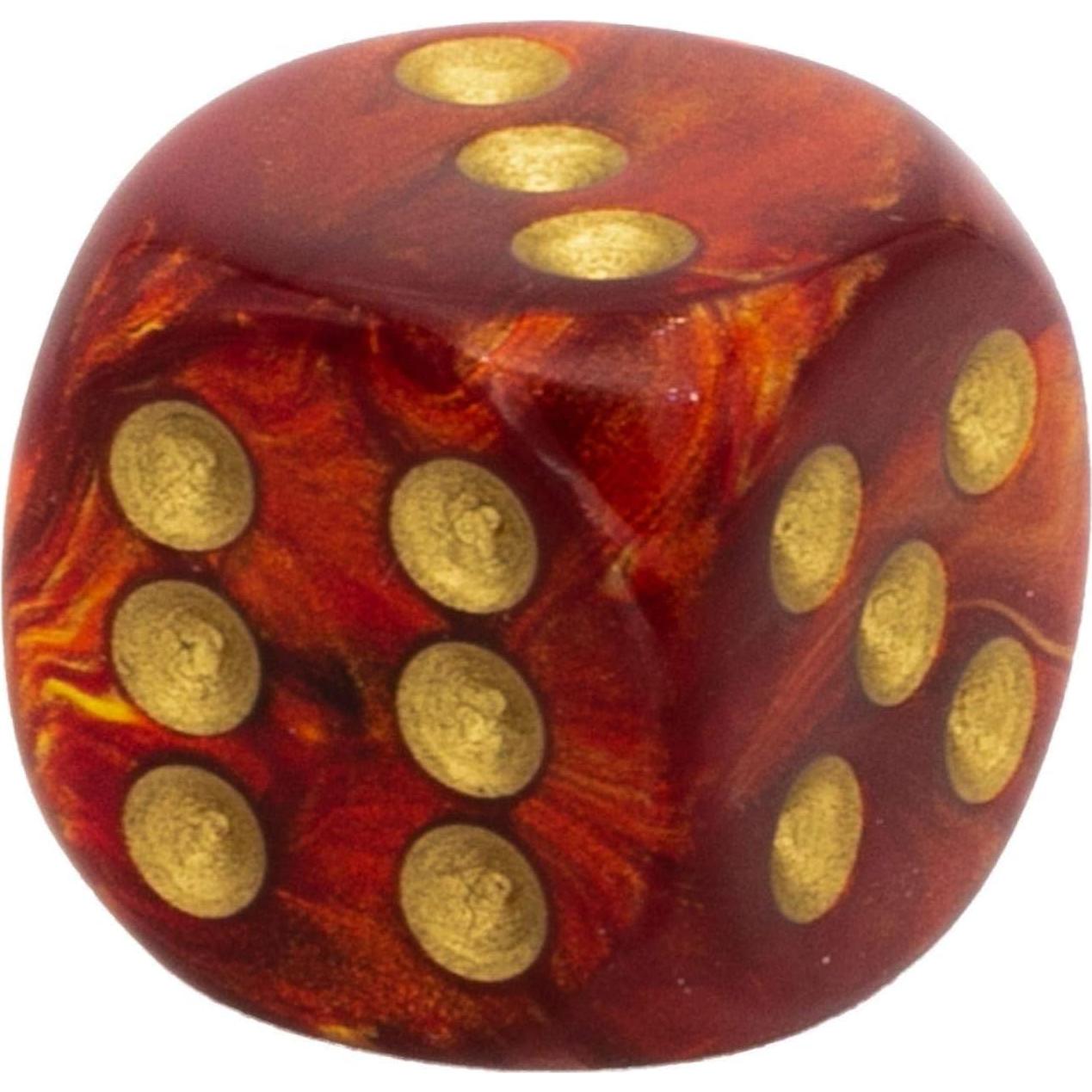 Juego de Dados D6 Chessex 36 Piezas Escarabajo Escarlata