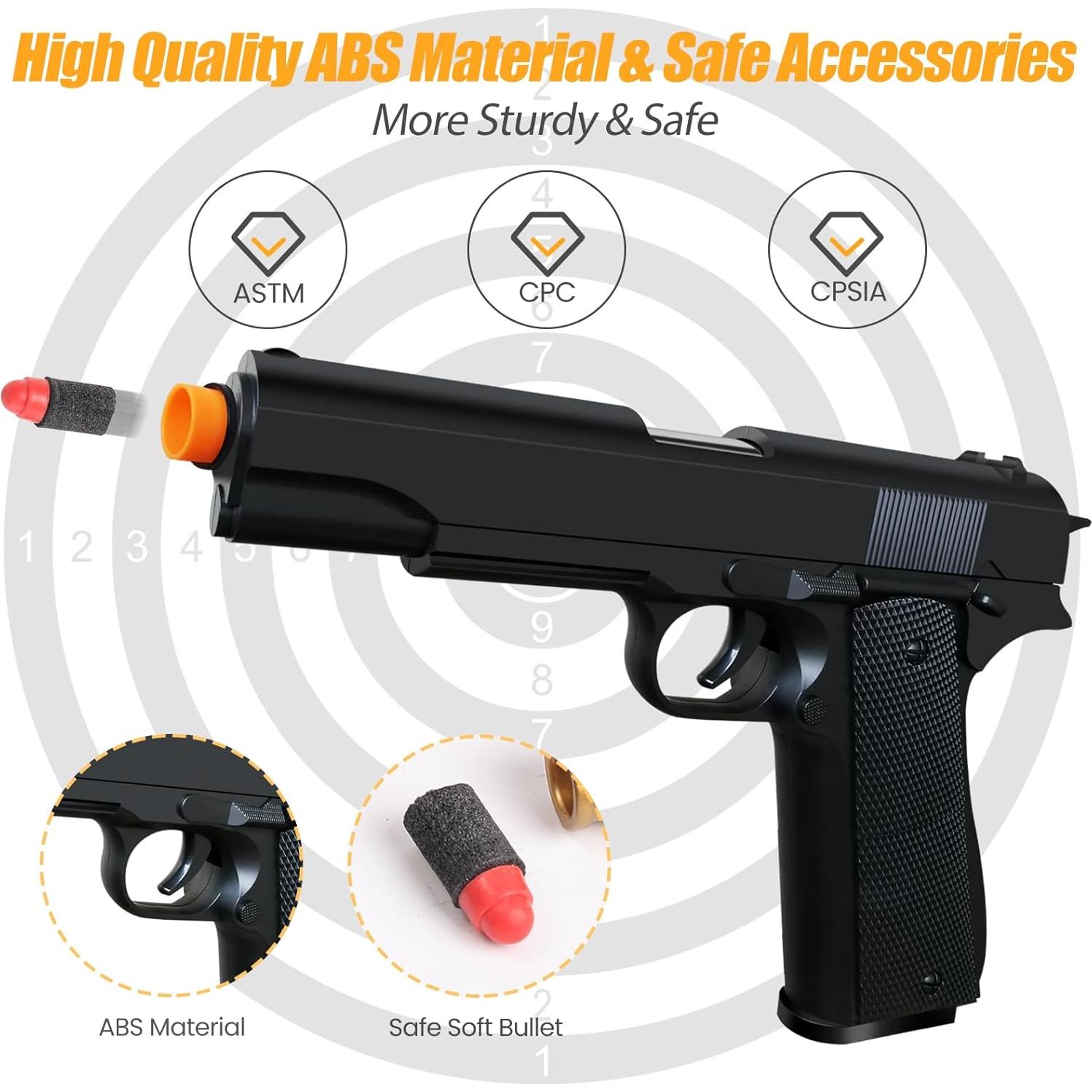 Pistola de Juguete Bugrtey con Balas Blandas y Casquillos