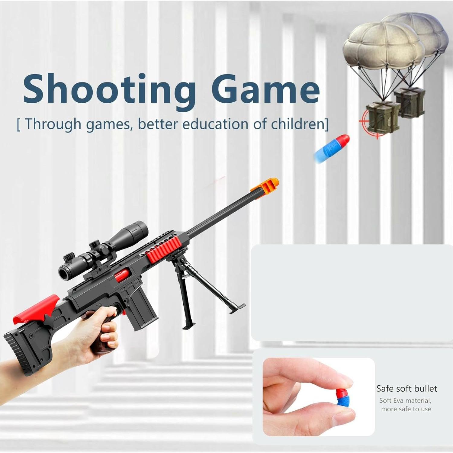 Rifle de Juguete Kyliandi con Balas Suaves y Mira Realista