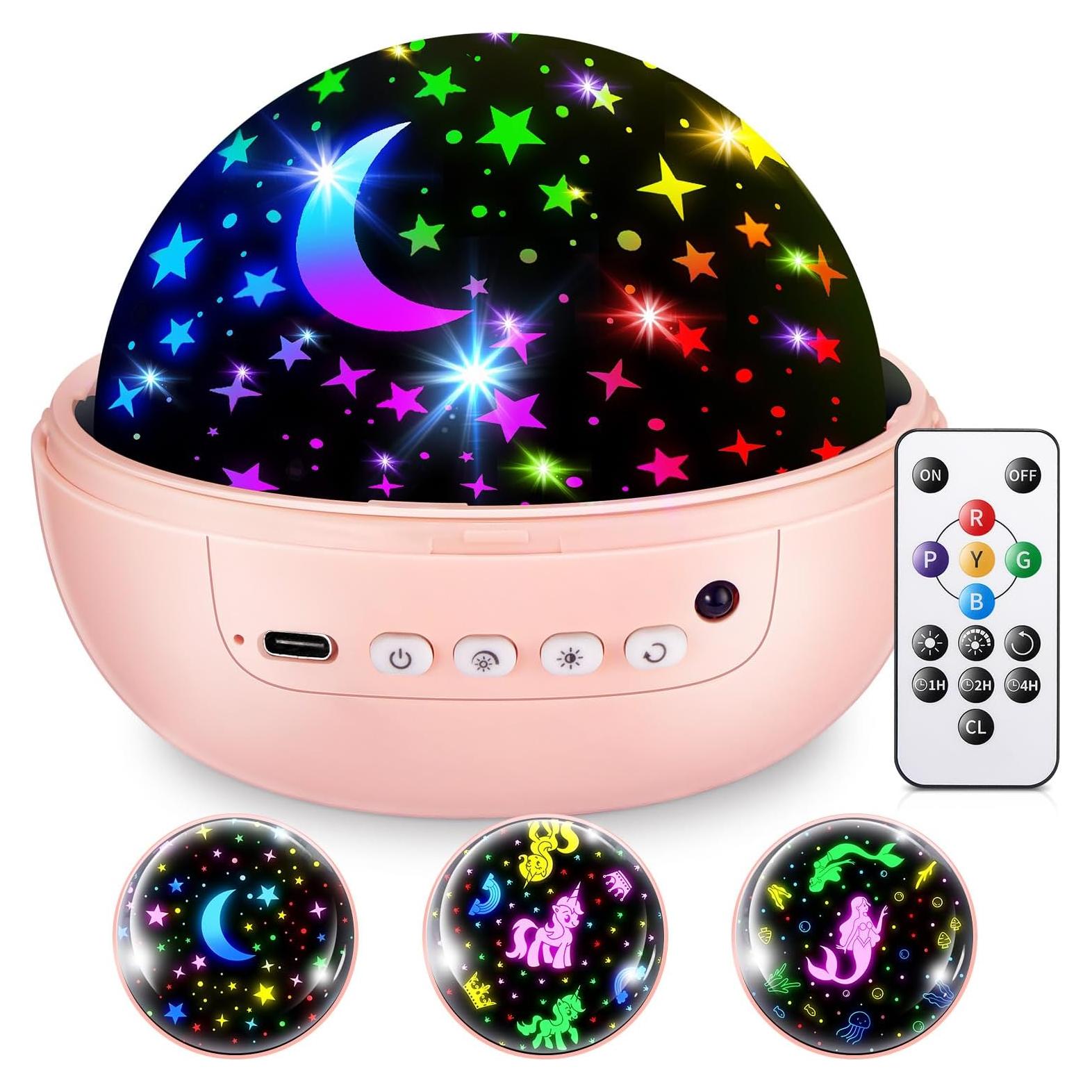 Luz Nocturna Unicornio Coolnight Rosa 3 Películas 5 Colores