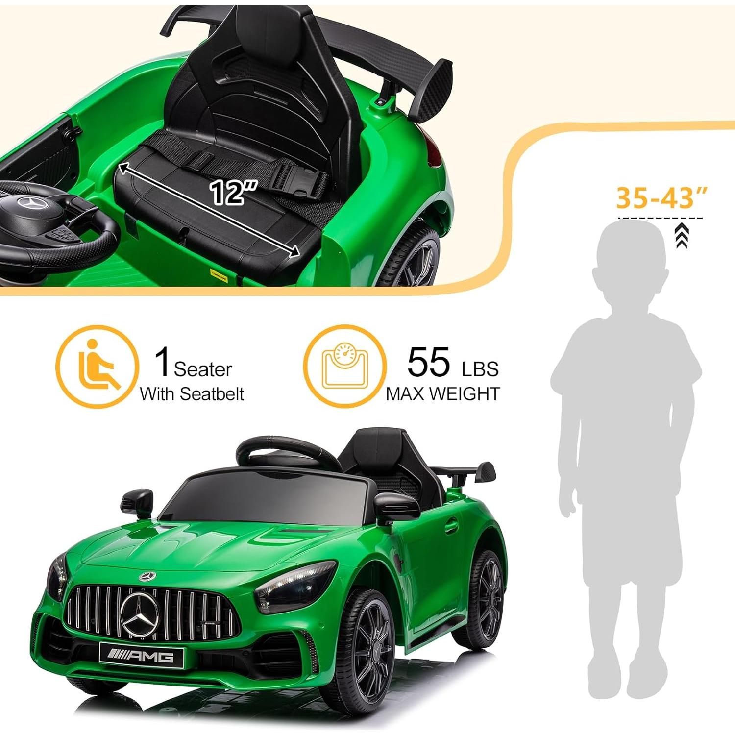 Coche Eléctrico Winado 12V Mercedes Benz AMG GTR Verde