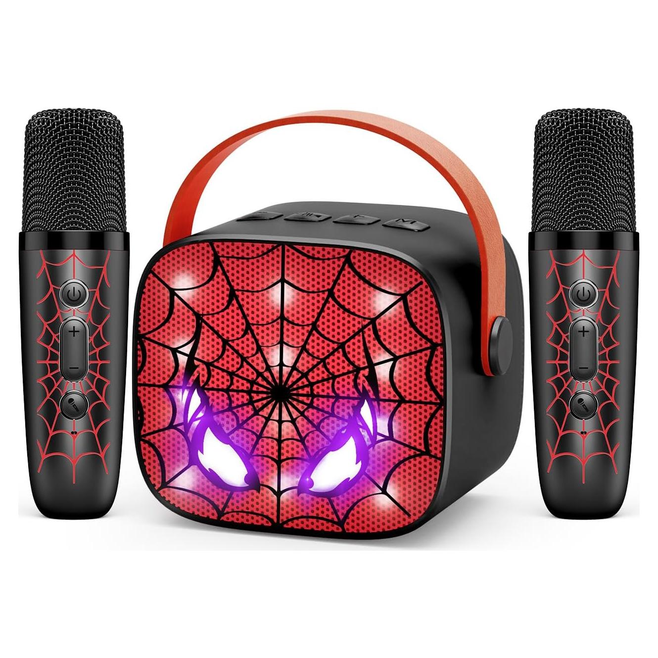 Máquina de Karaoke Mini Cool Bluetooth LED 2 Micrófonos