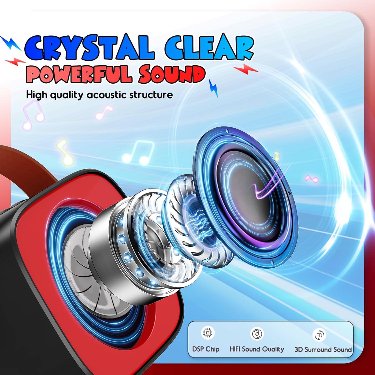 Máquina de Karaoke Mini Cool Bluetooth LED 2 Micrófonos