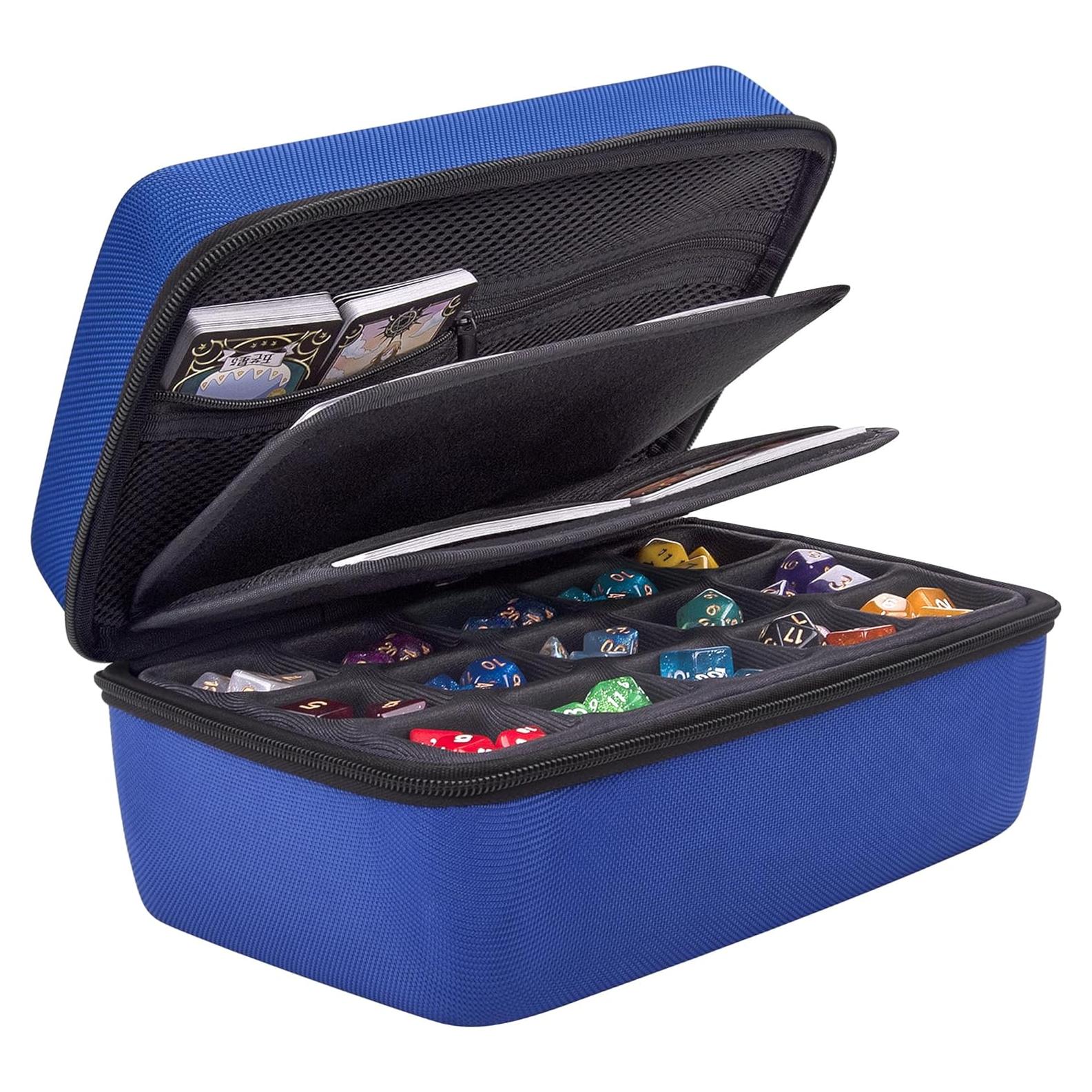 Estuche para Dados SIQUK Azul con Bandeja Desmontable