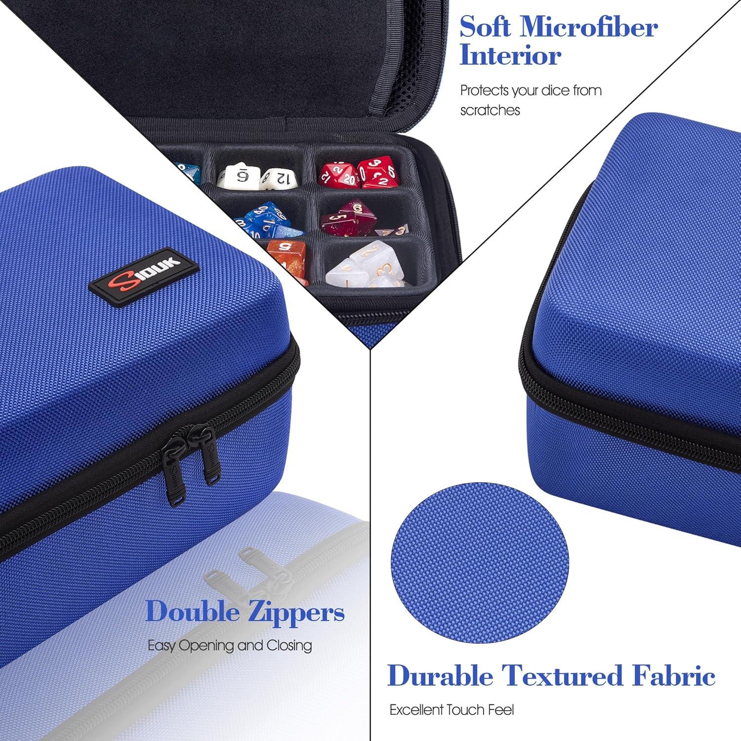 Estuche para Dados SIQUK Azul con Bandeja Desmontable