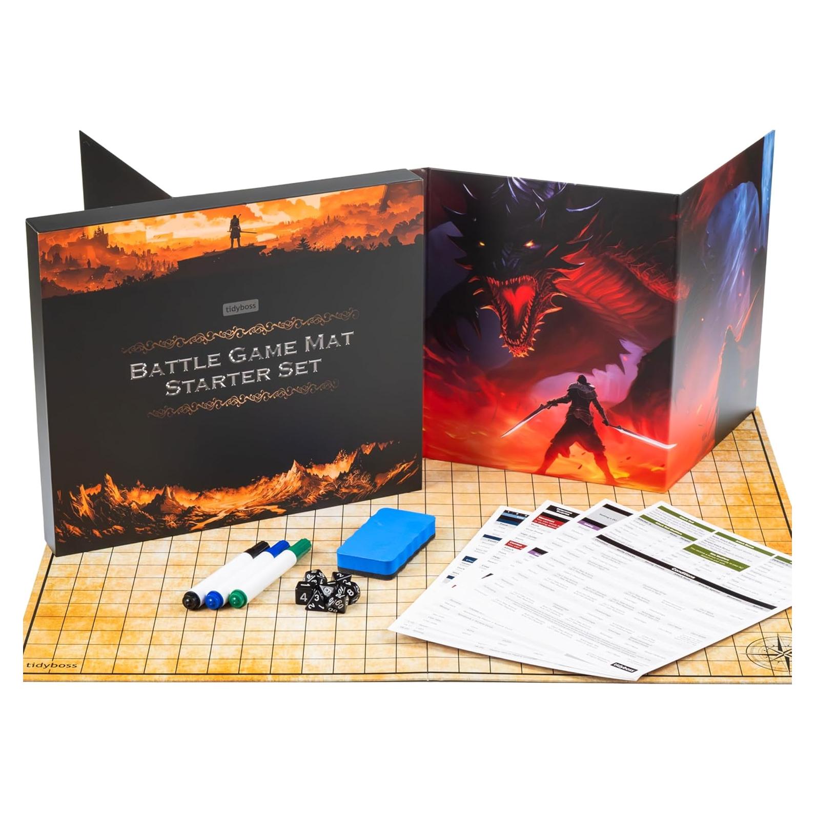 Kit de Inicio D&D Tidyboss 58x68 cm con Pantalla y Dados