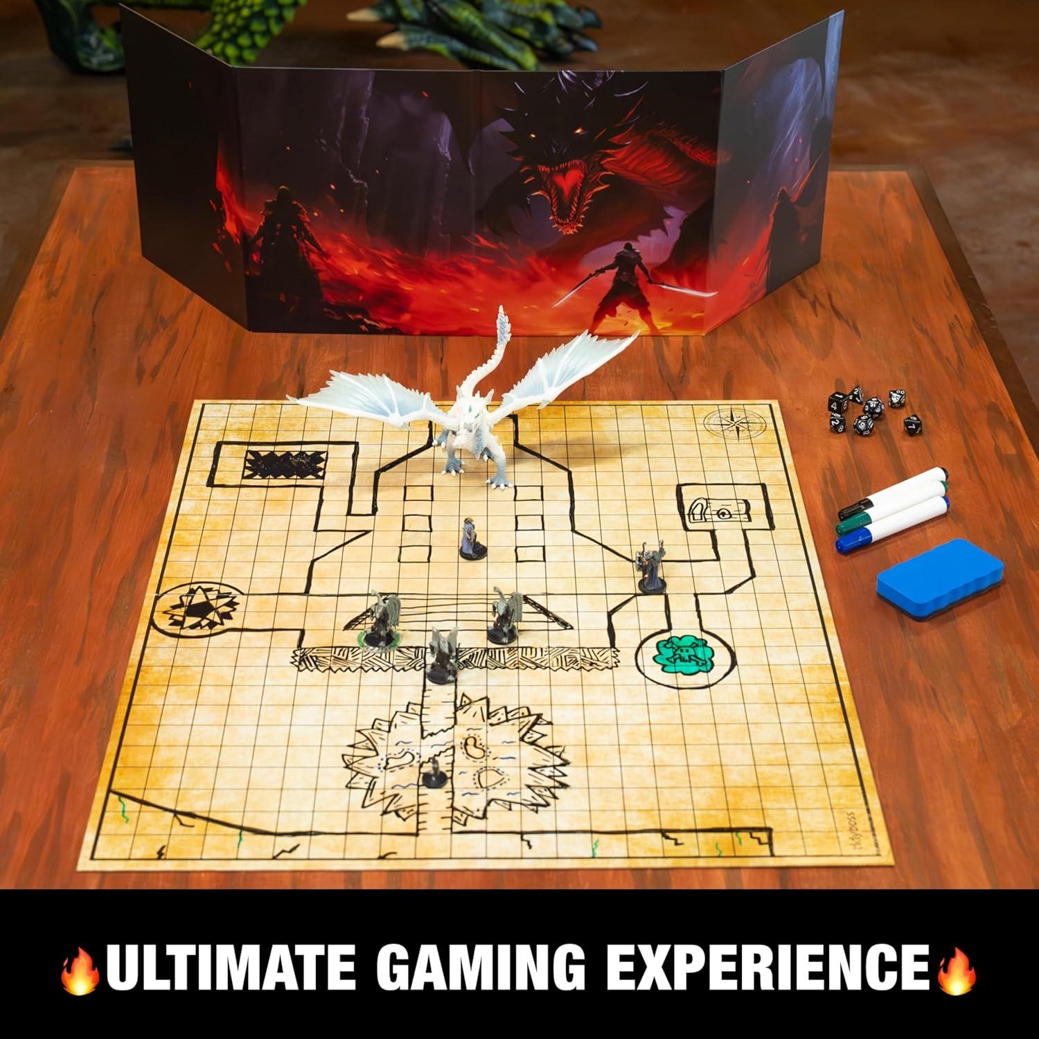 Kit de Inicio D&D Tidyboss 58x68 cm con Pantalla y Dados