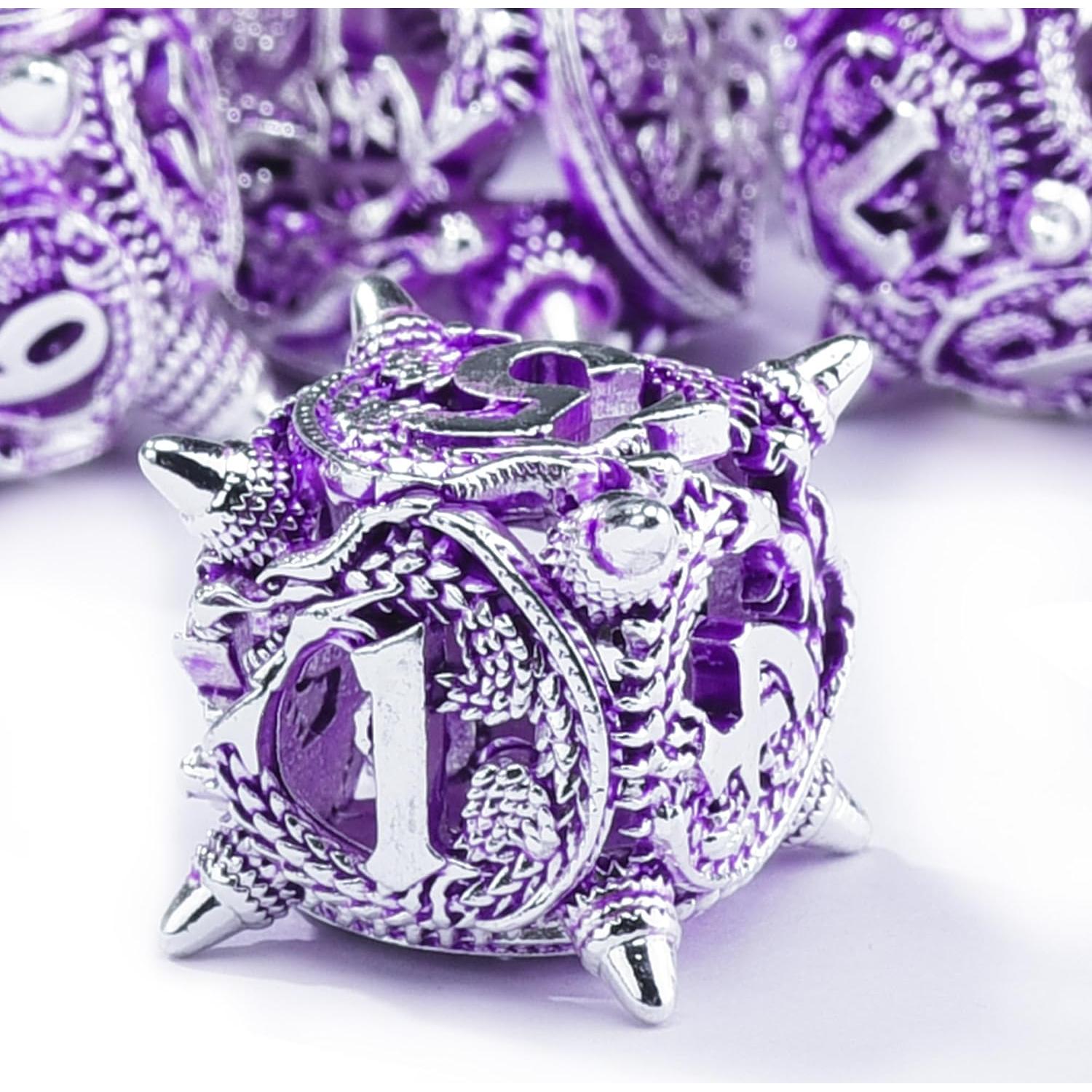 Juego de Dados DND de Metal AUSTOR 7 Piezas Dragón